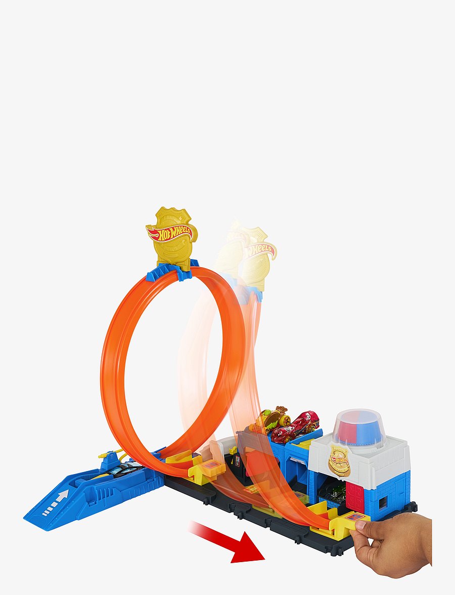 Hot Wheels - City Super Police Station Playset with 1:64 Scale Police Toy Car & Adjustable Track Loop - võistlusrajad - multi color - 2