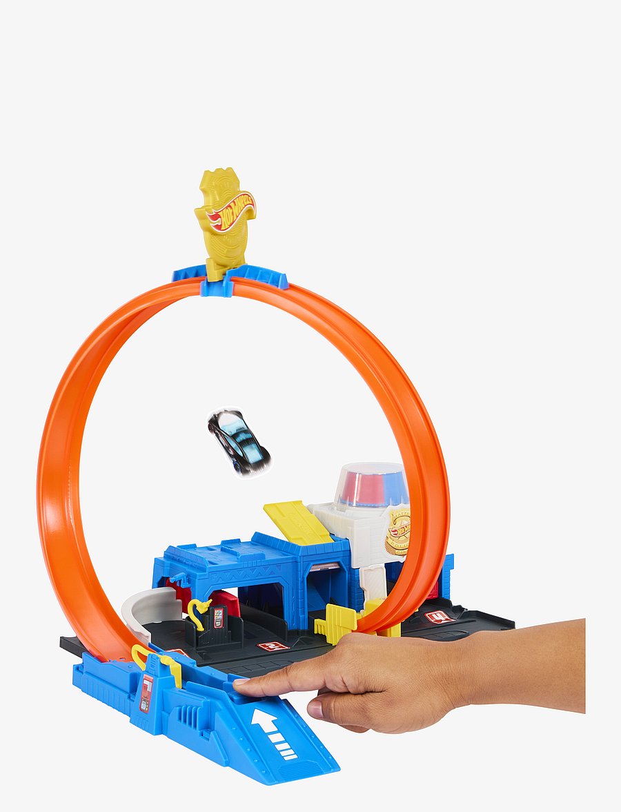 Hot Wheels - City Super Police Station Playset with 1:64 Scale Police Toy Car & Adjustable Track Loop - võistlusrajad - multi color - 4