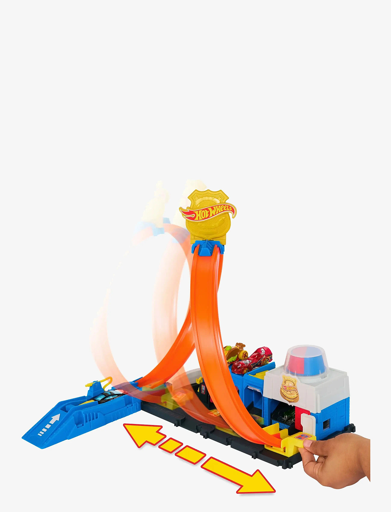 Hot Wheels - City Super Police Station Playset with 1:64 Scale Police Toy Car & Adjustable Track Loop - rennbahnen - multi color - 5