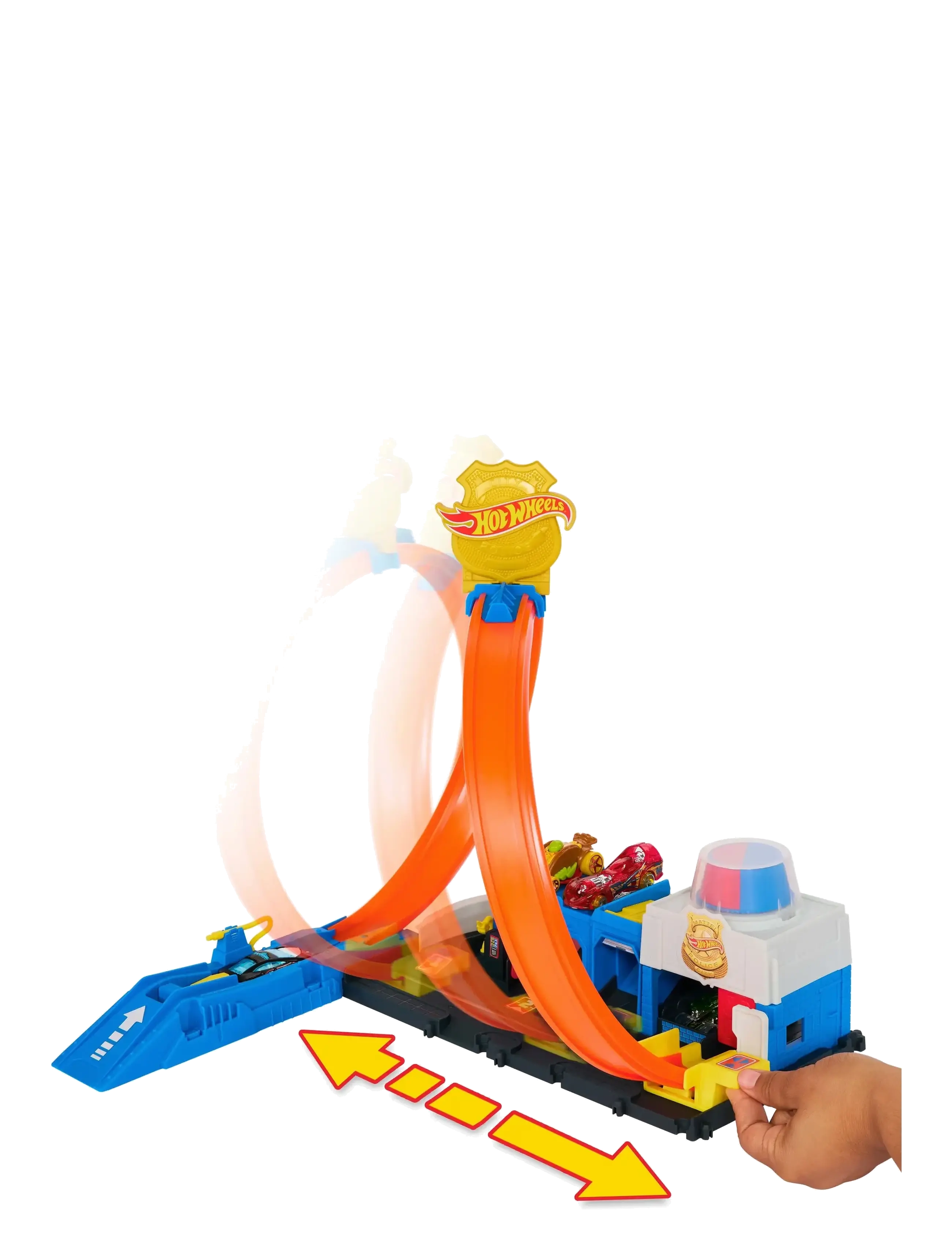 Hot Wheels - City Super Police Station Playset with 1:64 Scale Police Toy Car & Adjustable Track Loop - rennbahnen - multi color - 5