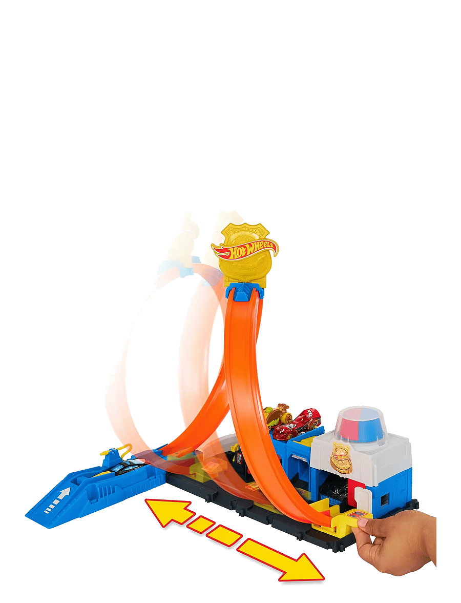 Hot Wheels - City Super Police Station Playset with 1:64 Scale Police Toy Car & Adjustable Track Loop - võistlusrajad - multi color - 5