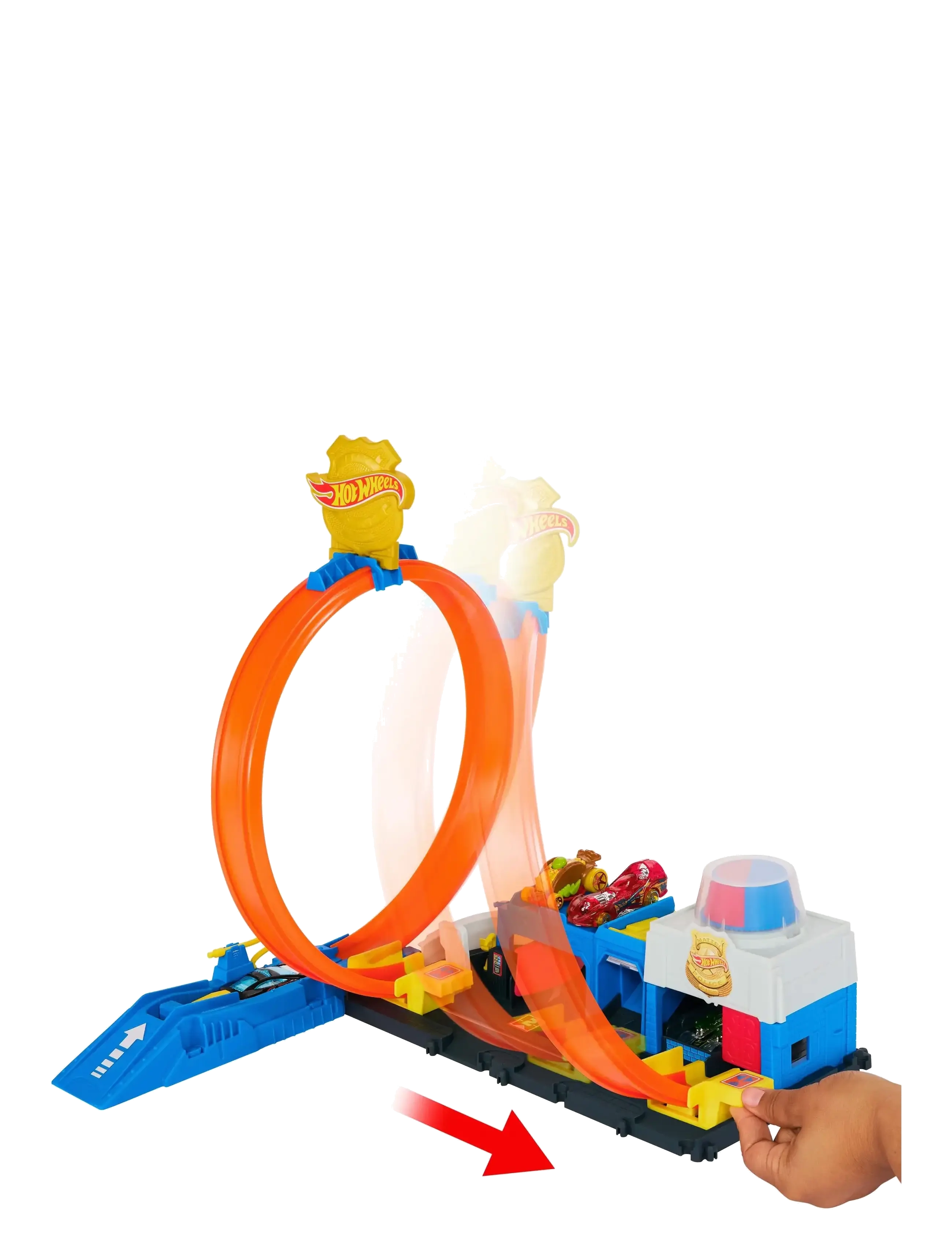Hot Wheels - City Super Police Station Playset with 1:64 Scale Police Toy Car & Adjustable Track Loop - laveste priser - multi color - 5