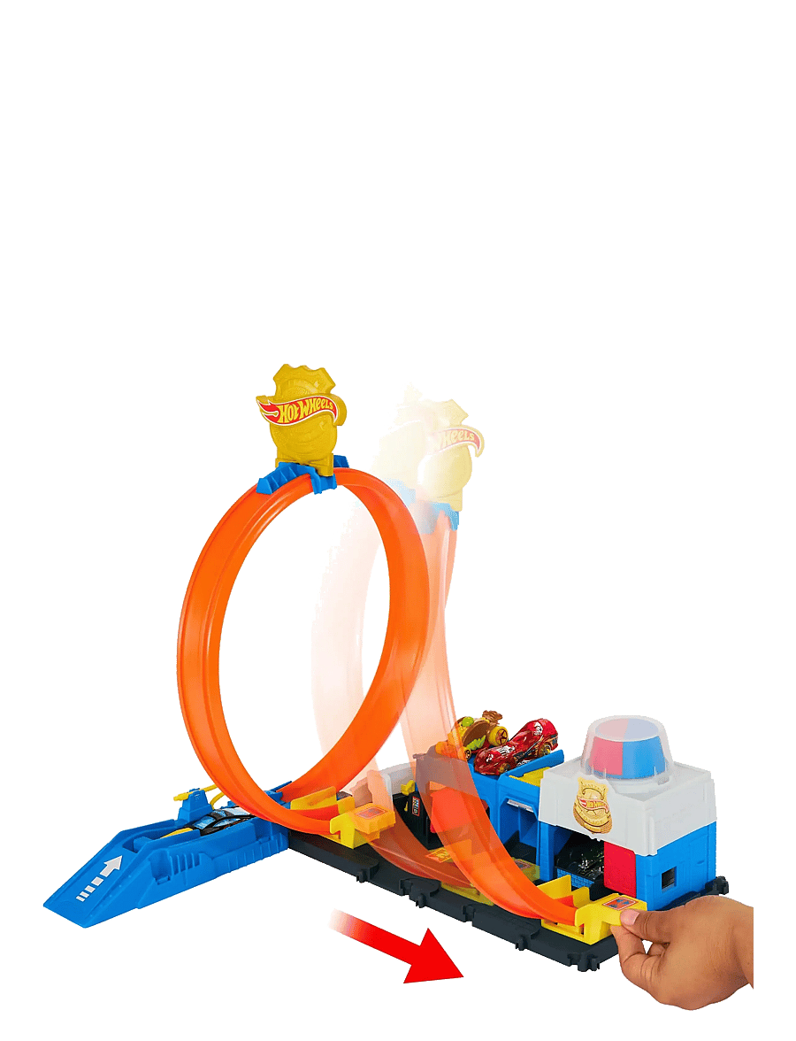 Hot Wheels - City Super Police Station Playset with 1:64 Scale Police Toy Car & Adjustable Track Loop - race tracks - multi color - 5