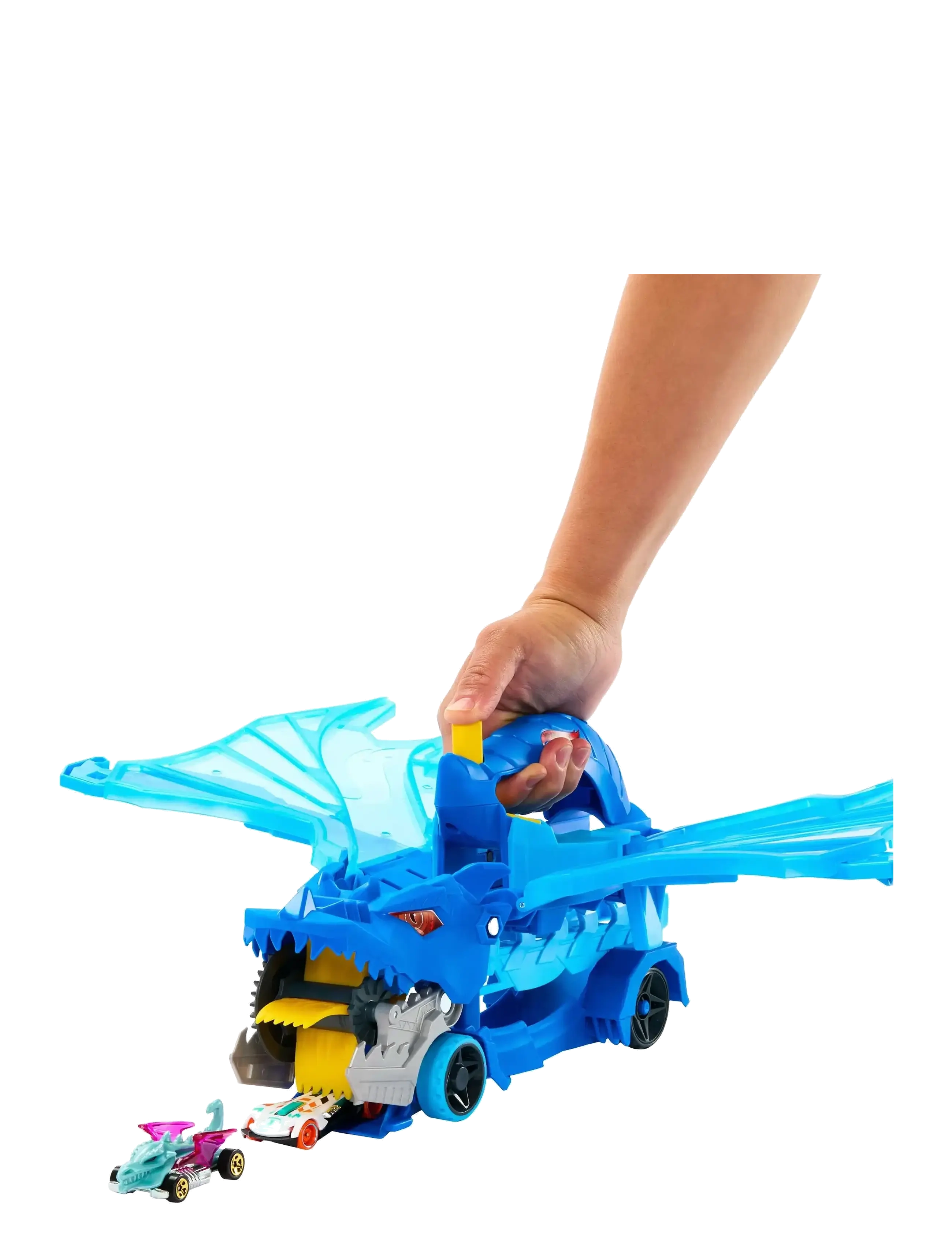 Hot Wheels - City Ultimate Dual Dragon Transporter & 2 1:64 Scale Toy Cars - leikfangabílar - multi color - 2