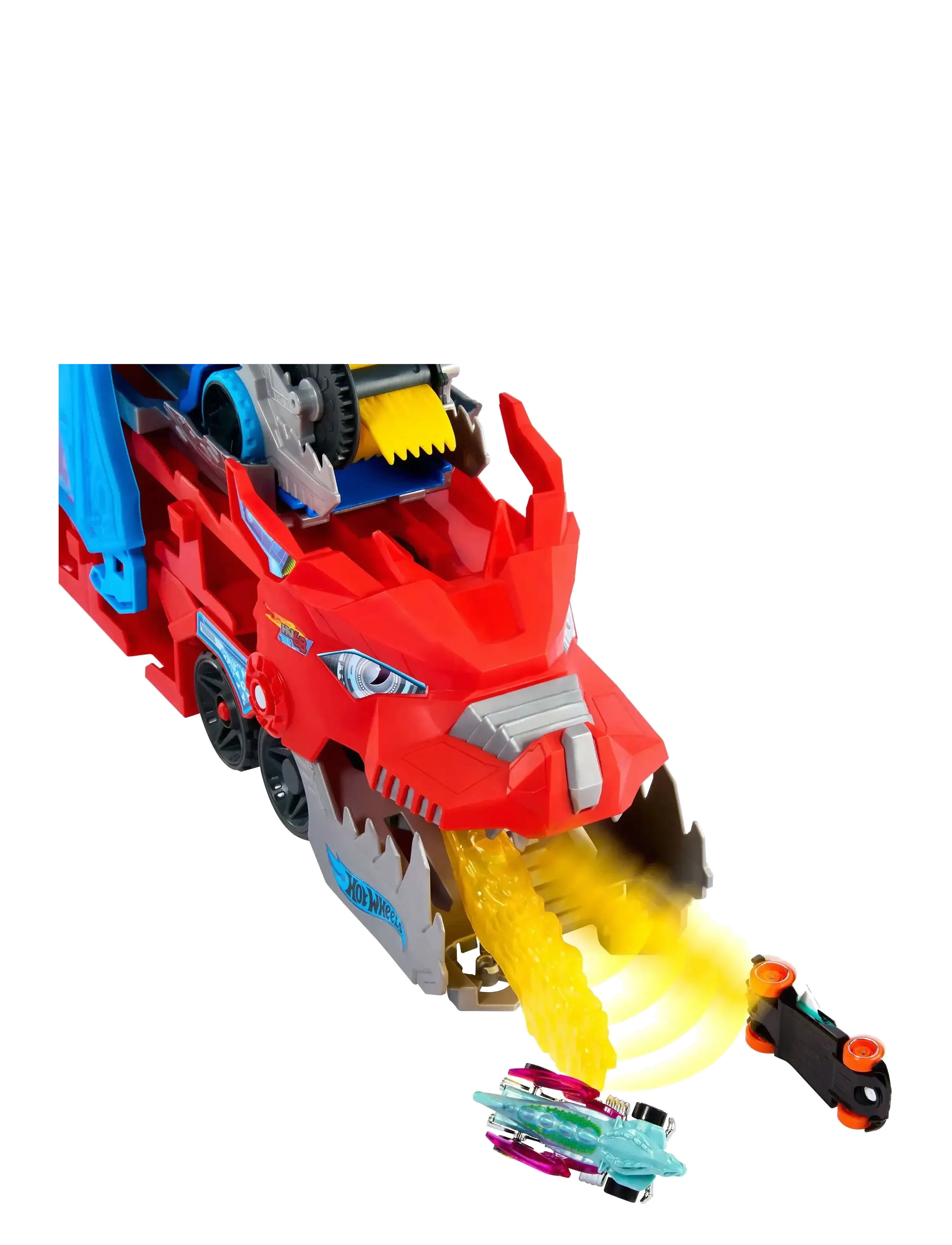 Hot Wheels - City Ultimate Dual Dragon Transporter & 2 1:64 Scale Toy Cars - leikfangabílar - multi color - 4
