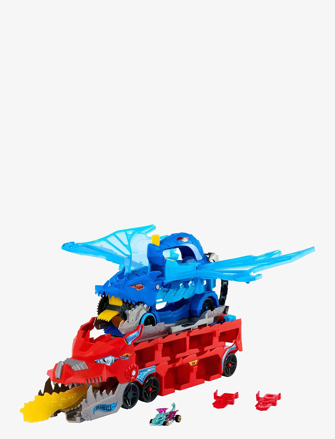 Hot Wheels - City Ultimate Dual Dragon Transporter & 2 1:64 Scale Toy Cars - toy cars - multi color - 5