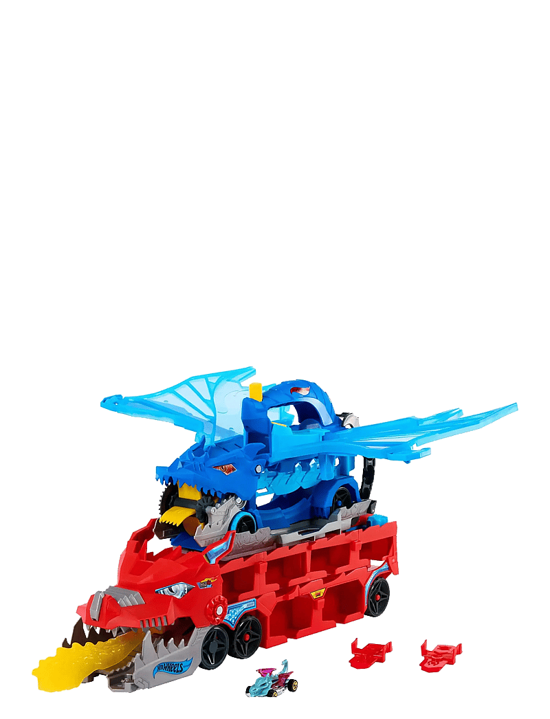 Hot Wheels - City Ultimate Dual Dragon Transporter & 2 1:64 Scale Toy Cars - spielzeugautos - multi color - 5