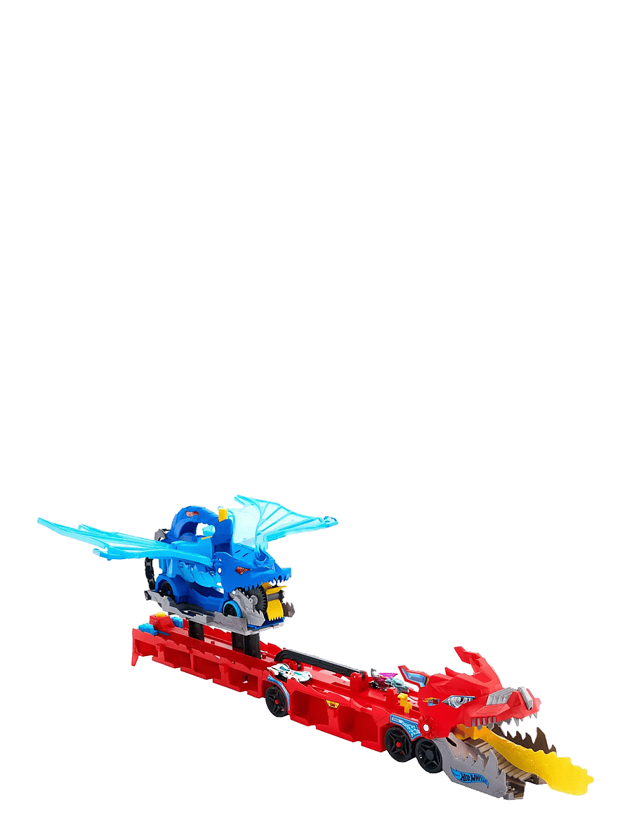 Hot Wheels - City Ultimate Dual Dragon Transporter & 2 1:64 Scale Toy Cars - toy cars - multi color - 5