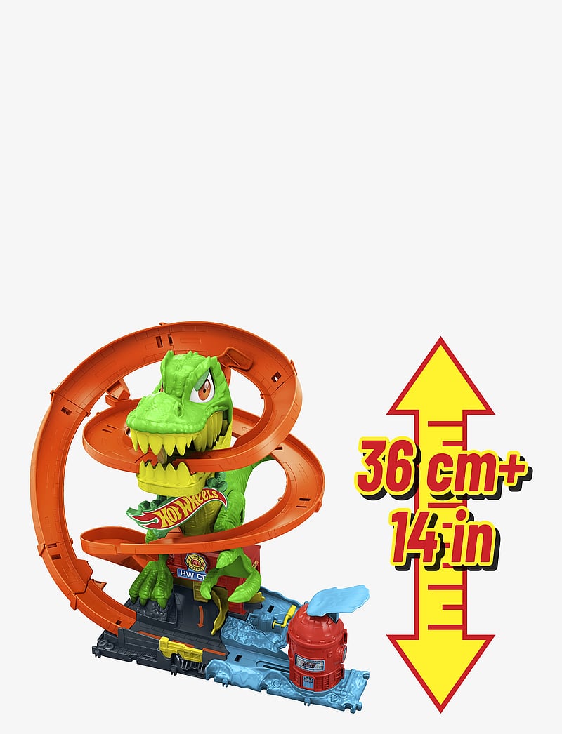 Hot Wheels - City T-Rex Blaze Battle Playset & 1:64 Scale Die-Cast Car, Dinosaur Nemesis - leikfangasett - multi color - 2