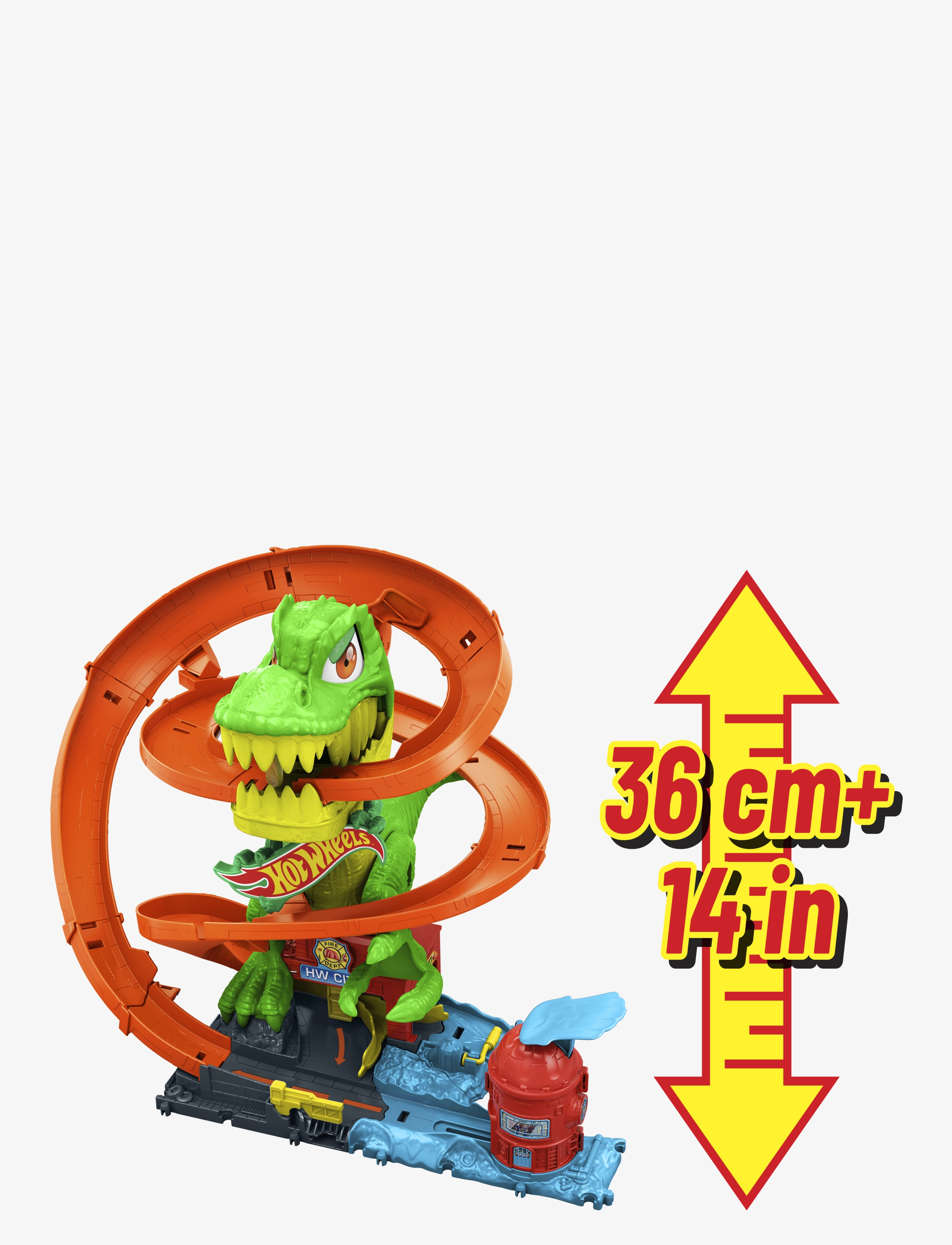 Hot Wheels - City T-Rex Blaze Battle Playset & 1:64 Scale Die-Cast Car, Dinosaur Nemesis - spiel-sets - multi color - 2