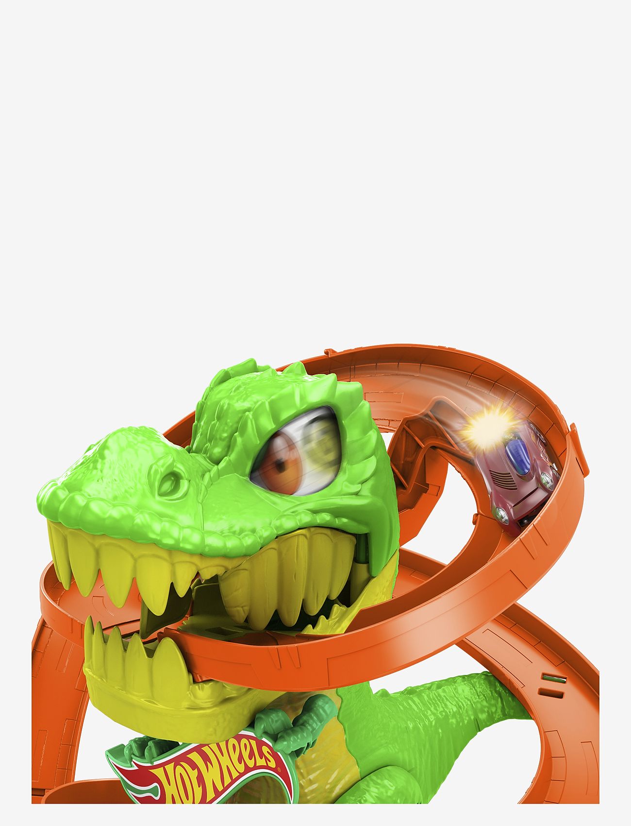 Hot Wheels - City T-Rex Blaze Battle Playset & 1:64 Scale Die-Cast Car, Dinosaur Nemesis - leikfangasett - multi color - 3