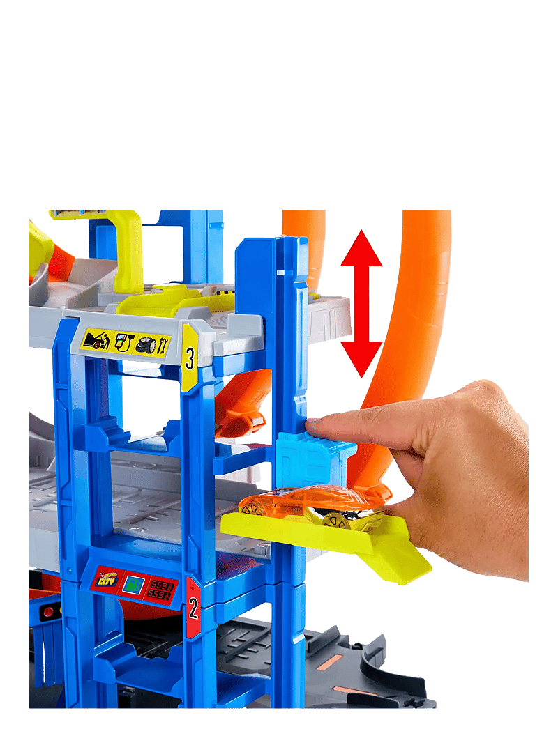 Hot Wheels - City Mega Loop Garage Playset with 1 Die-Cast Toy Car & 1 Toy Helicopter in 1:64 Scale - spiel-sets - multi color - 2