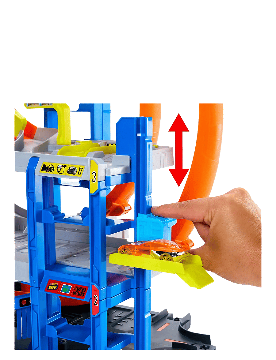 Hot Wheels - City Mega Loop Garage Playset with 1 Die-Cast Toy Car & 1 Toy Helicopter in 1:64 Scale - spiel-sets - multi color - 2
