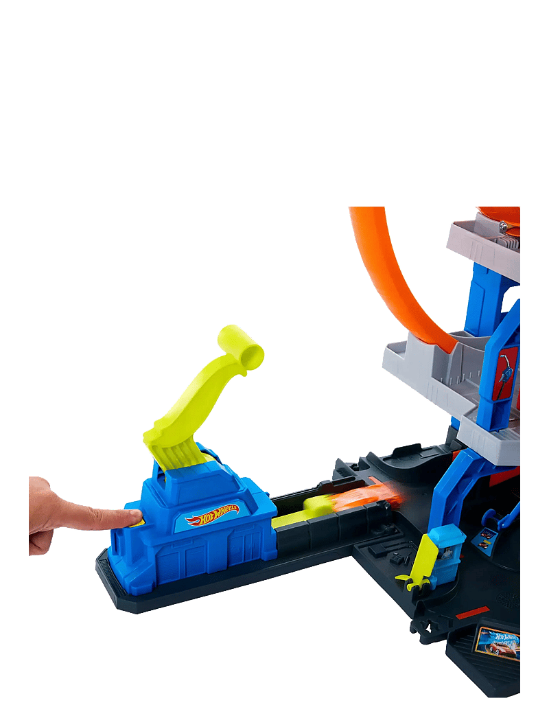 Hot Wheels - City Mega Loop Garage Playset with 1 Die-Cast Toy Car & 1 Toy Helicopter in 1:64 Scale - spiel-sets - multi color - 3