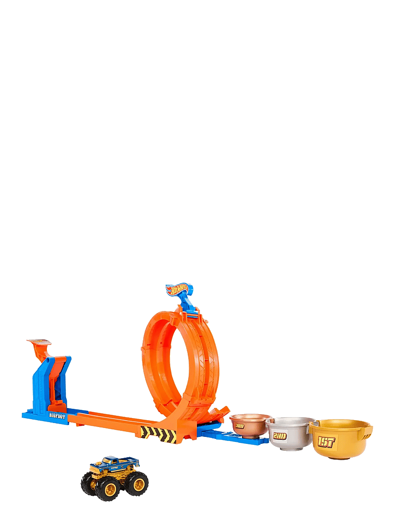 Hot Wheels - Monster Trucks Loop-And-Flip Trophy Challenge Playset & Die-Cast Bigfoot Toy Truck - keppnisbrautir - multi color - 1