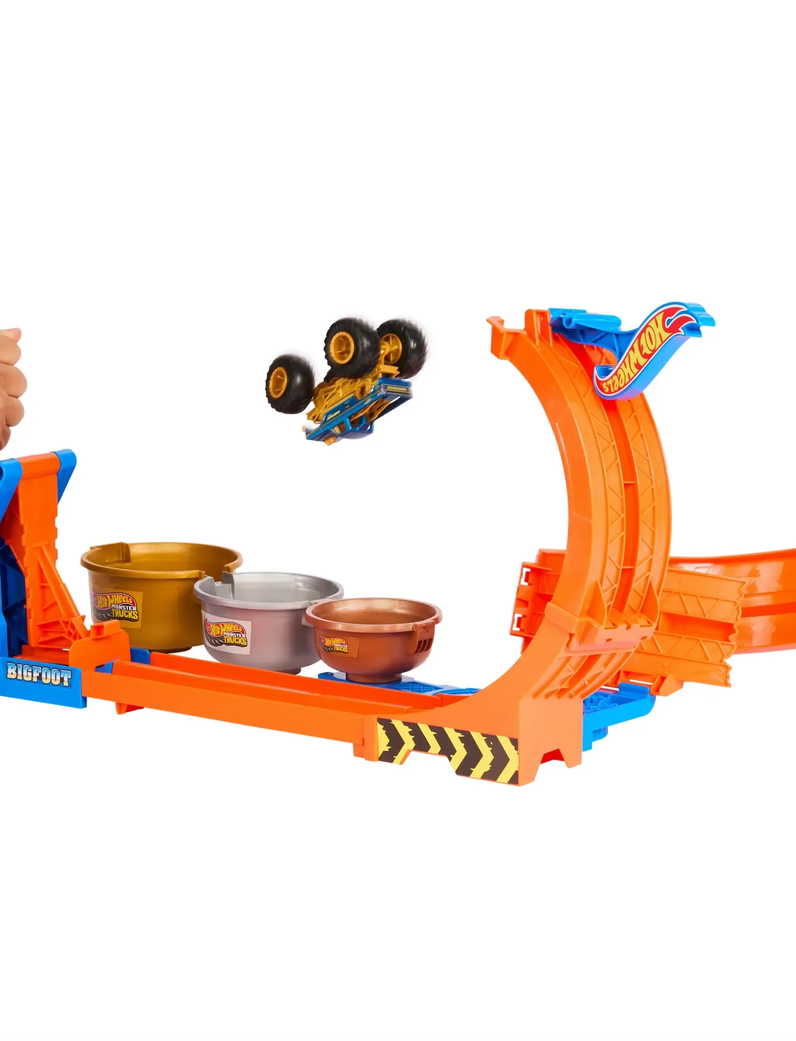 Hot Wheels Monster Trucks Loop-And-Flip Trophy Challenge Playset & Die-Cast Bigfoot Toy Truck, One Size, Multi/patterned, Legetøjsbiler Og -Køretøjer