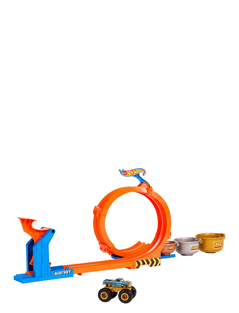 Hot Wheels - Monster Trucks Loop-And-Flip Trophy Challenge Playset & Die-Cast Bigfoot Toy Truck - keppnisbrautir - multi color - 2