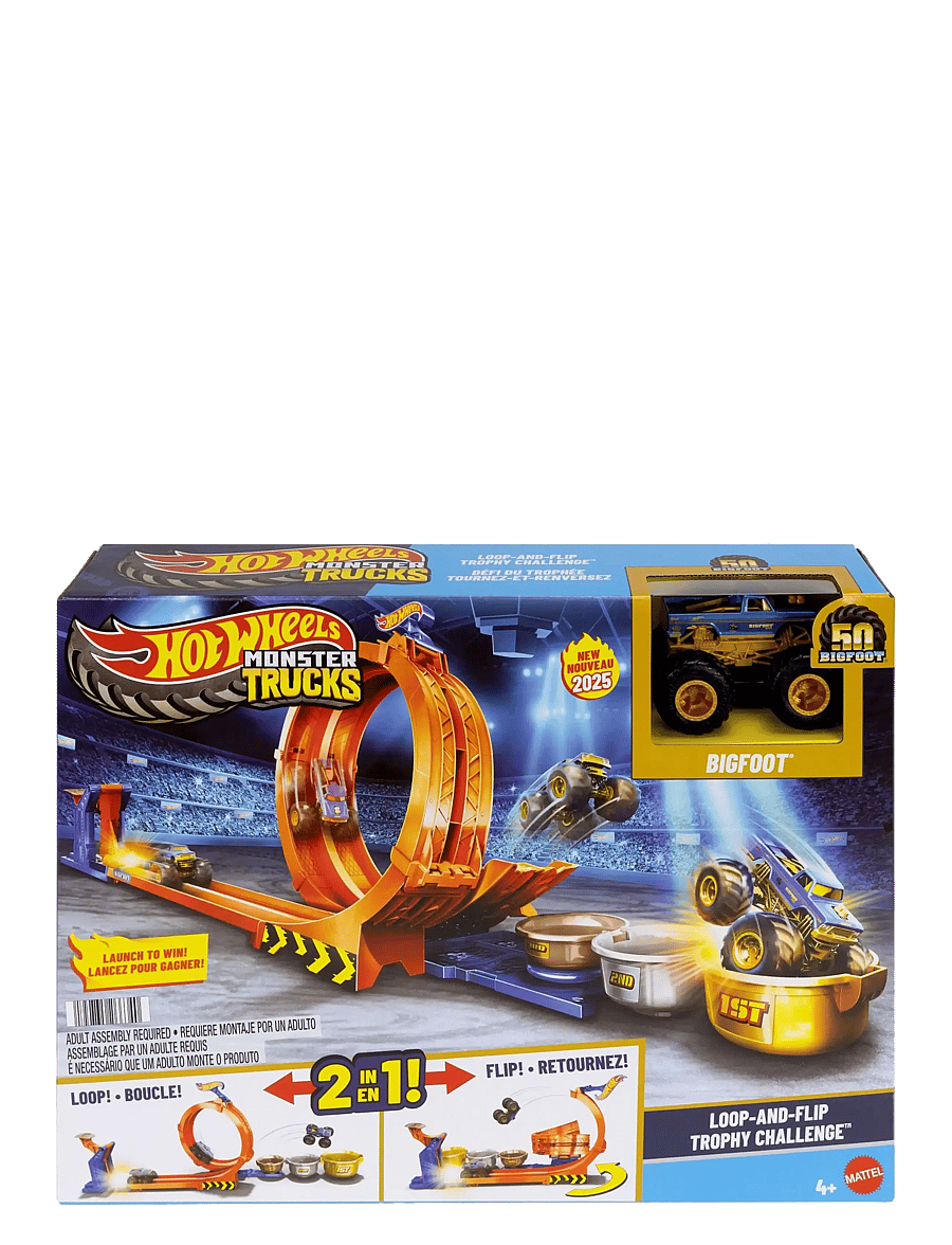 Hot Wheels - Monster Trucks Loop-And-Flip Trophy Challenge Playset & Die-Cast Bigfoot Toy Truck - rennbahnen - multi color - 4