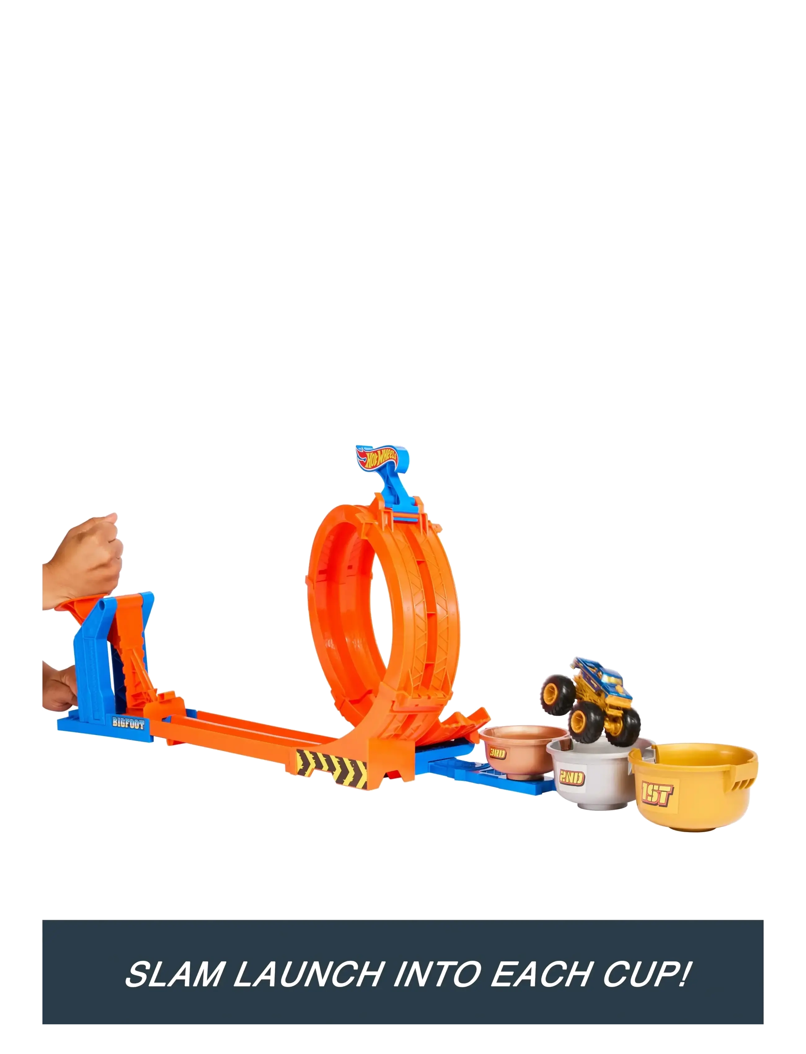 Hot Wheels - Monster Trucks Loop-And-Flip Trophy Challenge Playset & Die-Cast Bigfoot Toy Truck - rennbahnen - multi color - 5