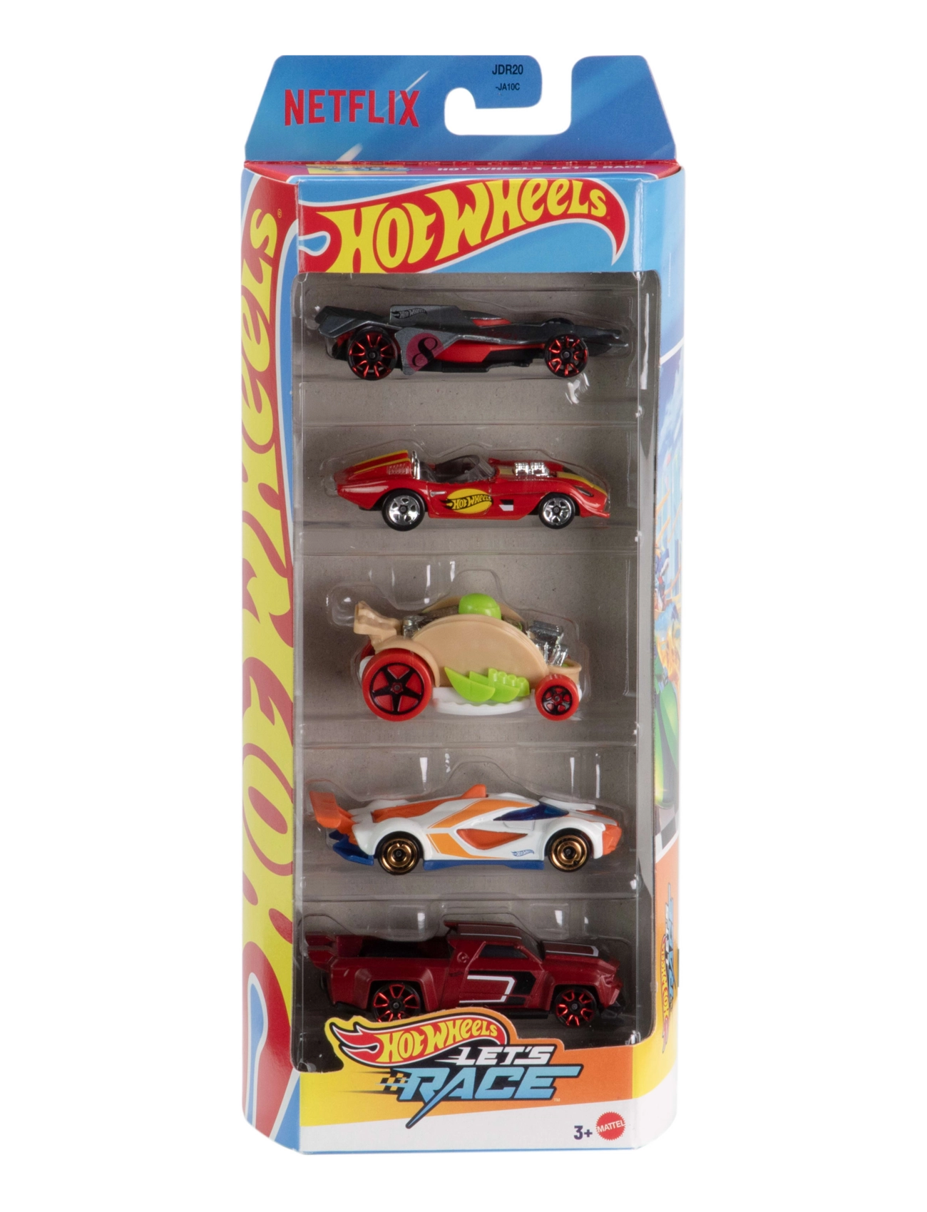 Hot Wheels Let’s Race 5-Pack, Set Of 5 1:64 Scale Die-Cast Toy Race Cars From The Netflix Series, One Size, Multi/patterned, Toy Cars > Other Toy Cars