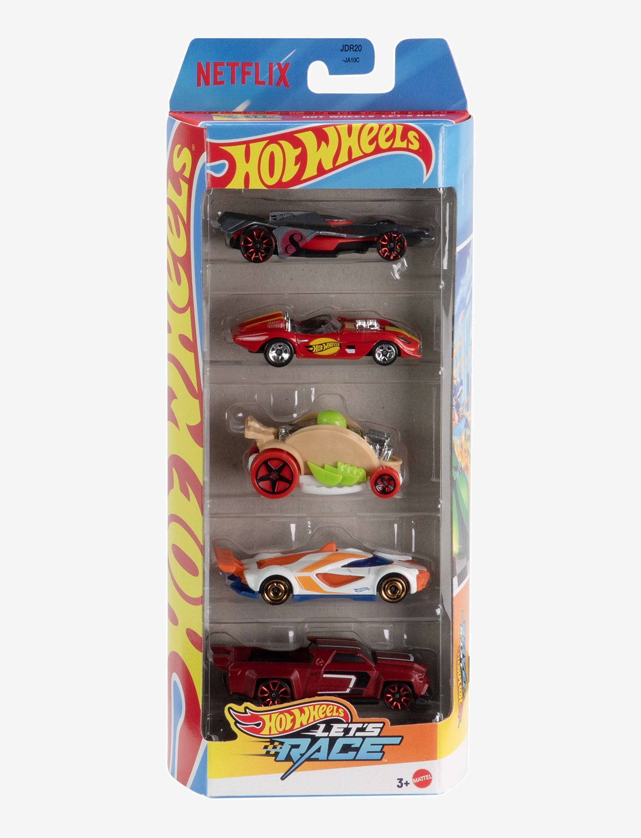 Hot Wheels - Let’s Race 5-Pack, Set of 5 1:64 Scale Die-Cast Toy Race Cars from the Netflix Series - leksaksbilar - multi color - 0