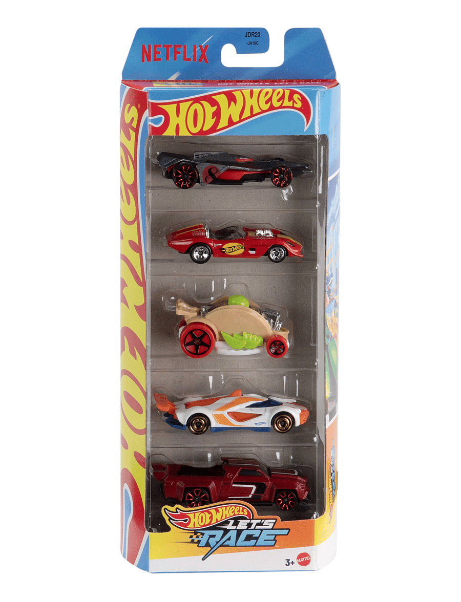 Hot Wheels - Let’s Race 5-Pack, Set of 5 1:64 Scale Die-Cast Toy Race Cars from the Netflix Series - spielzeugautos - multi color - 0