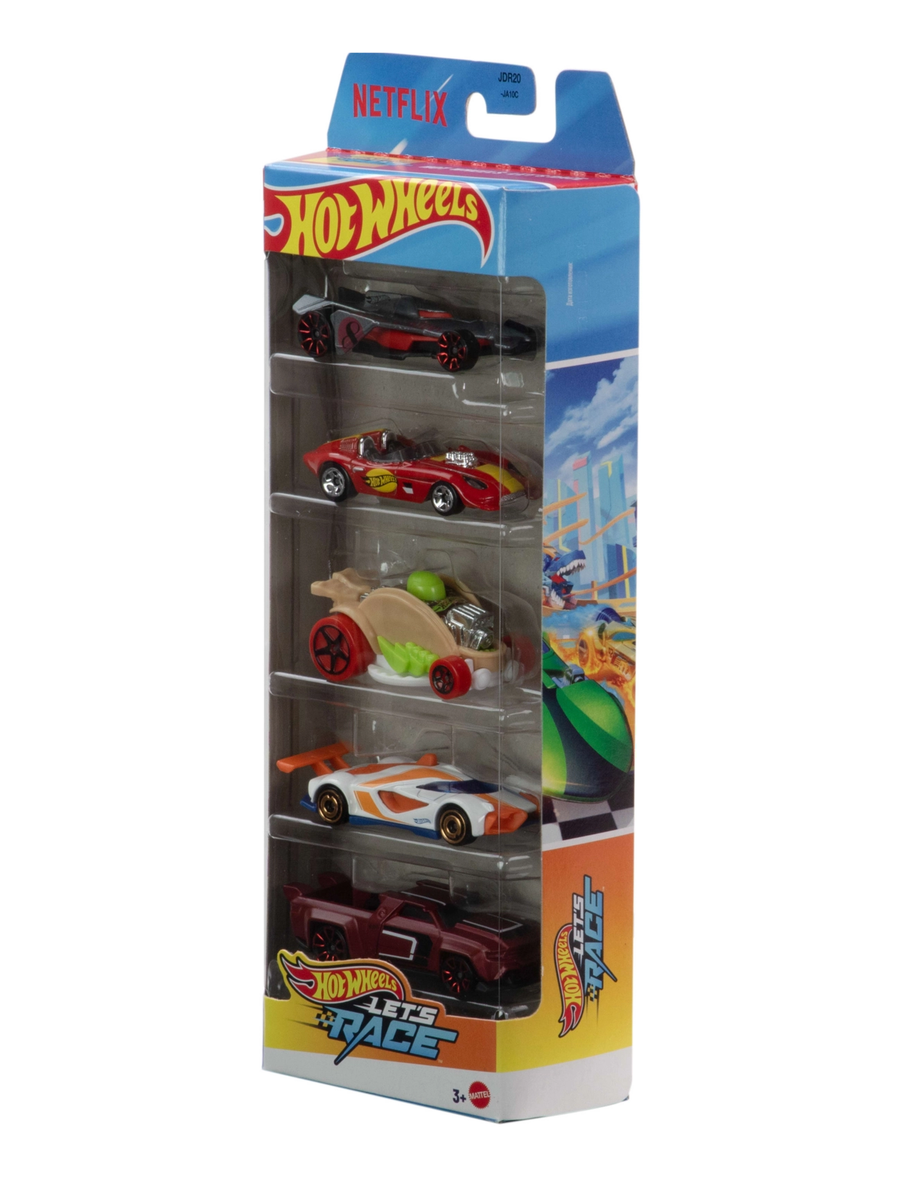 Hot Wheels - Let’s Race 5-Pack, Set of 5 1:64 Scale Die-Cast Toy Race Cars from the Netflix Series - laveste priser - multi color - 2