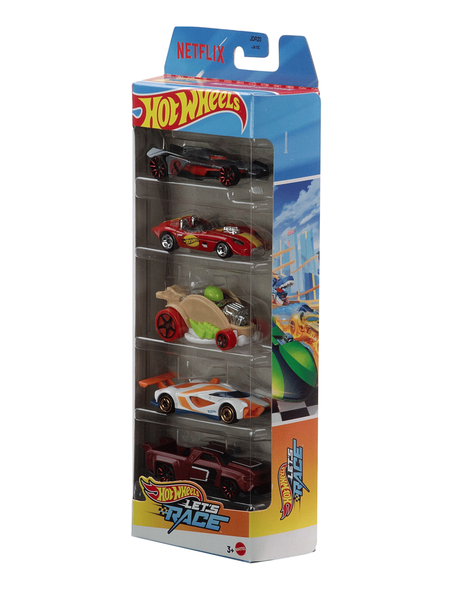 Hot Wheels - Let’s Race 5-Pack, Set of 5 1:64 Scale Die-Cast Toy Race Cars from the Netflix Series - spielzeugautos - multi color - 2