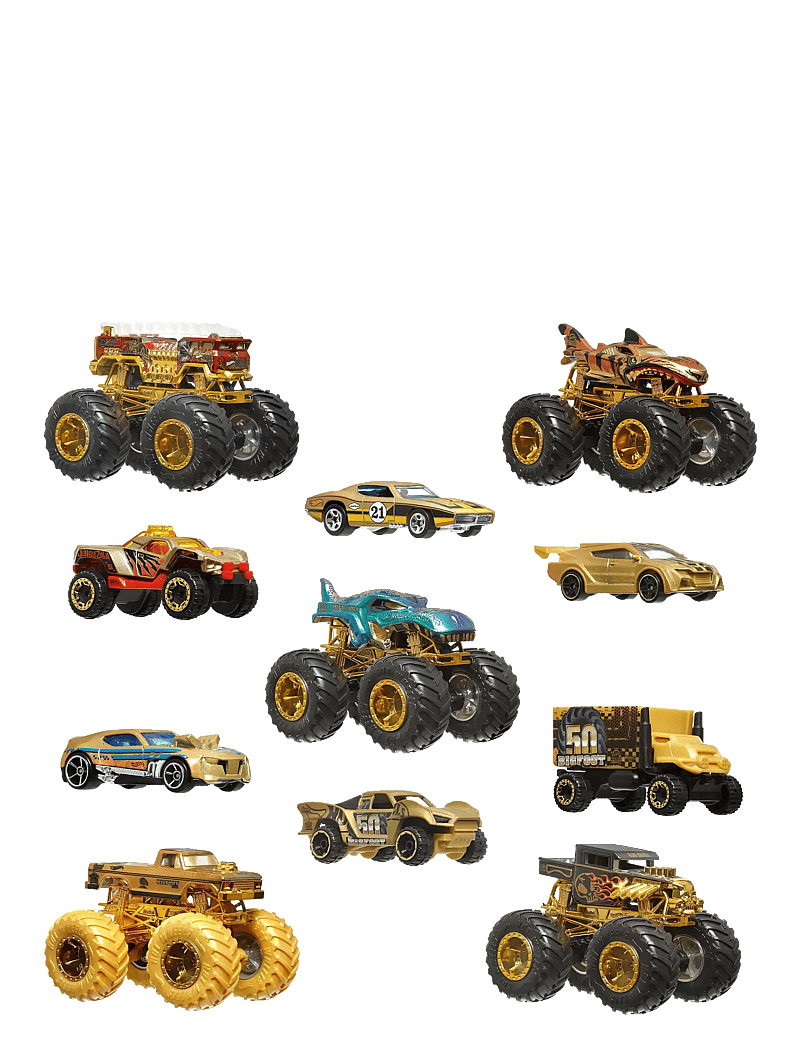 Hot Wheels - Monster Trucks Trophy Champions Collection, 5 1:64 Scale Toy Trucks & 6 Die-Cast Cars - spielzeugautos - multi color - 3