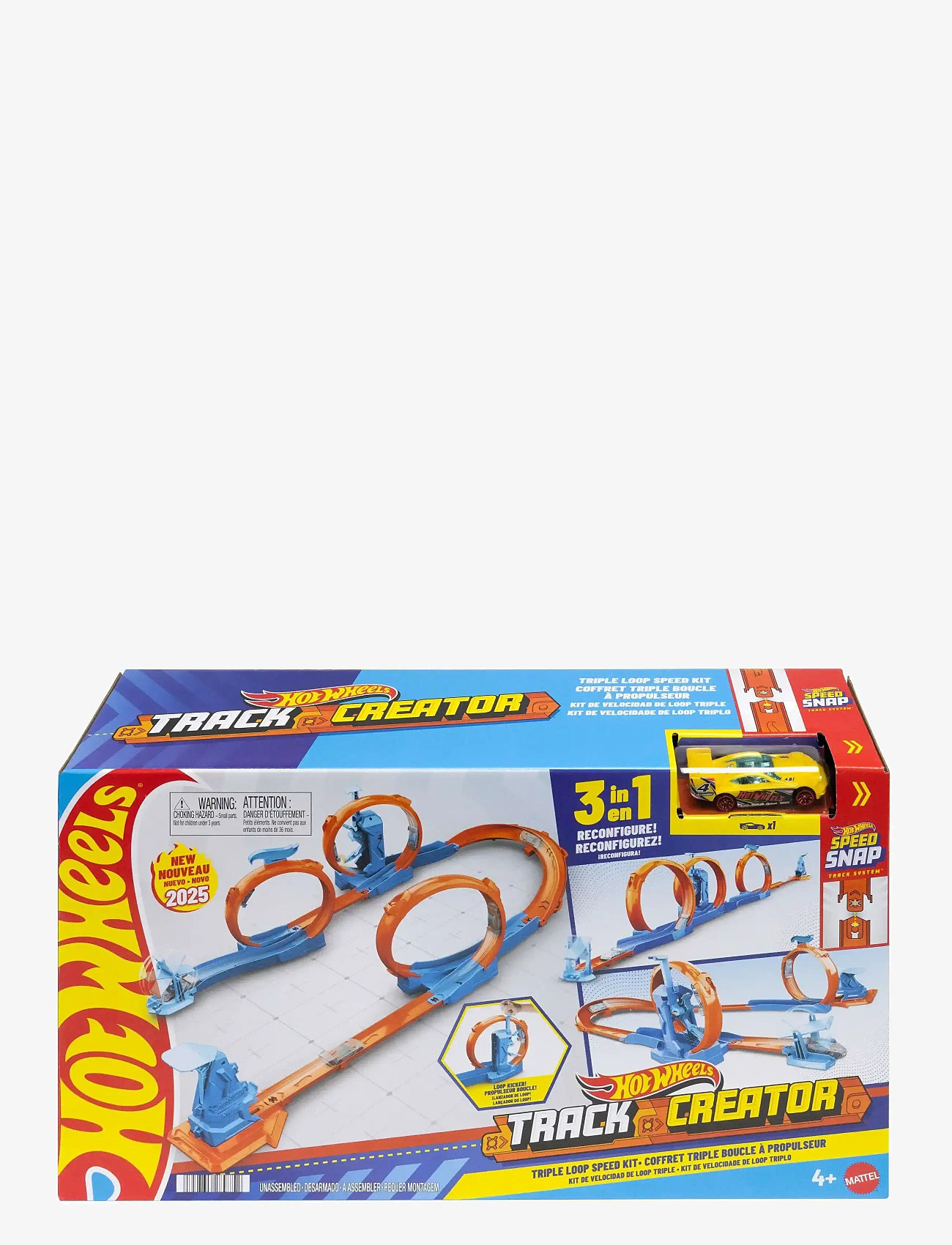 Hot Wheels - Track Builder Track Creator Triple Loop Pack & 1:64 Scale Toy Car, Track-Building Set - rennbahnen - multi color - 0