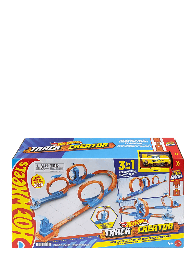 Hot Wheels - Track Builder Track Creator Triple Loop Pack & 1:64 Scale Toy Car, Track-Building Set - rennbahnen - multi color - 0