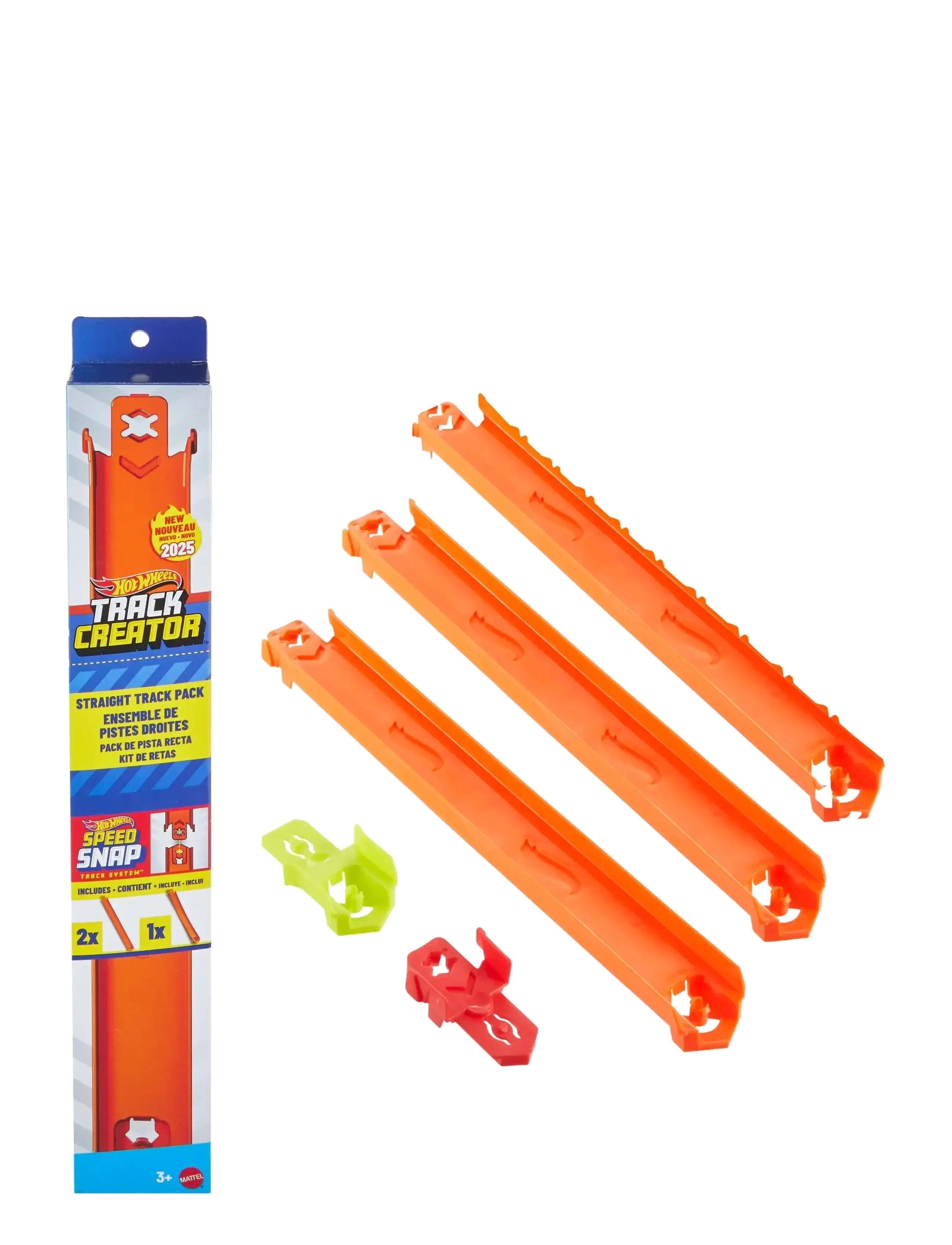 Hot Wheels Track Builder Track Creator Straight Track Pack, 3 Feet Of Speed Snap Track & 2 Adapters, Børn, Race Tracks, Multi/mønstret, Str: ONE SIZE
