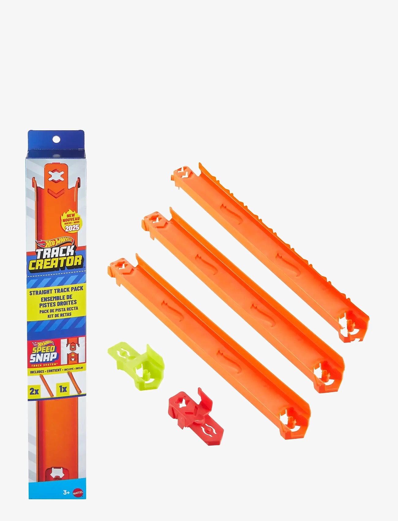 Hot Wheels - Track Builder Track Creator Straight Track Pack, 3 Feet of Speed Snap Track & 2 Adapters - lenktynių trasos - multi color - 0