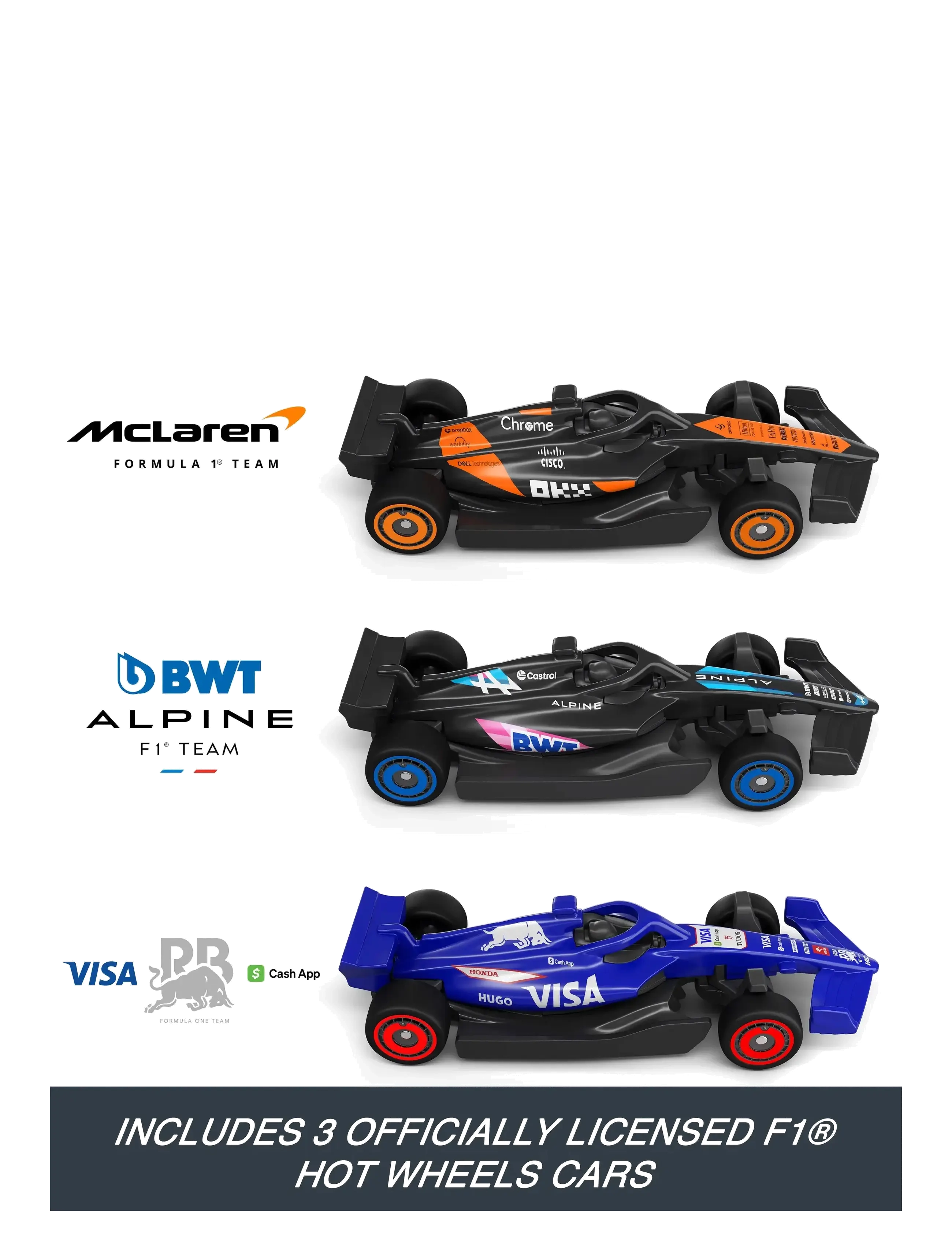 Hot Wheels - Racing Formula 1 Sprint Race Circuit Track Set with 3 Die-Cast Toy Cars in 1:64 Scale - tory wyścigowe - multi color - 4