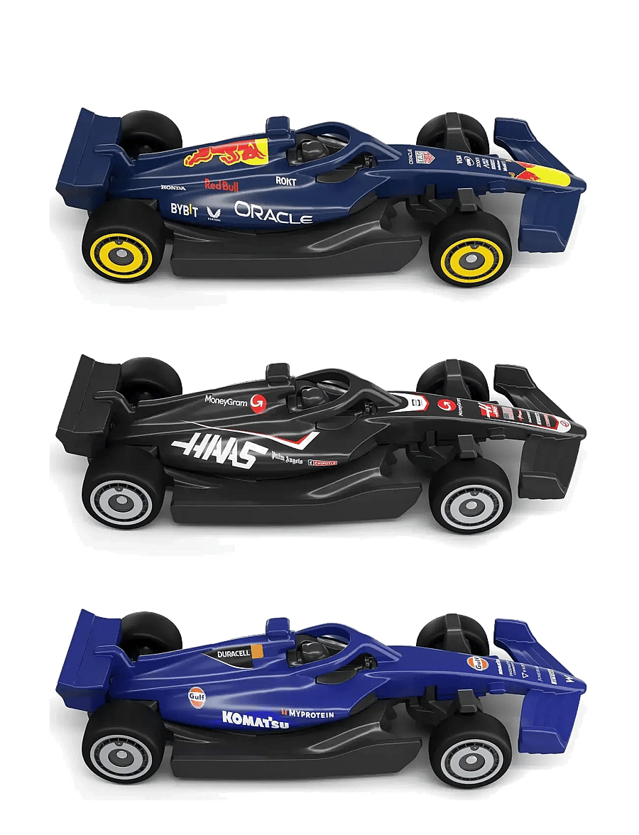 Hot Wheels - Race Formula 1 Grand Prix Circuit Track Set with 3 1:64 Scale Die-Cast Toy Cars - keppnisbrautir - multi color - 1