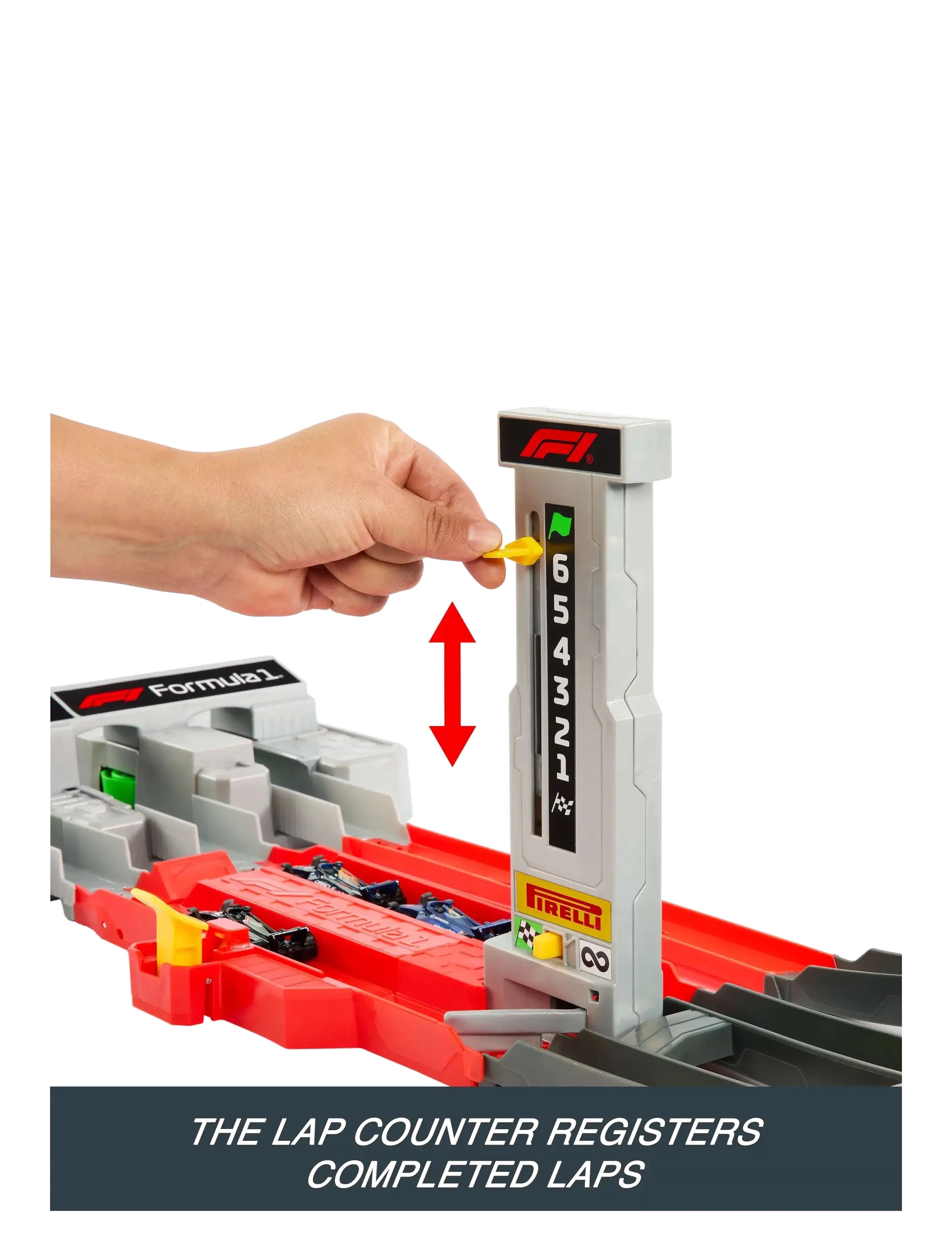 Hot Wheels - Race Formula 1 Grand Prix Circuit Track Set with 3 1:64 Scale Die-Cast Toy Cars - race tracks - multi color - 4