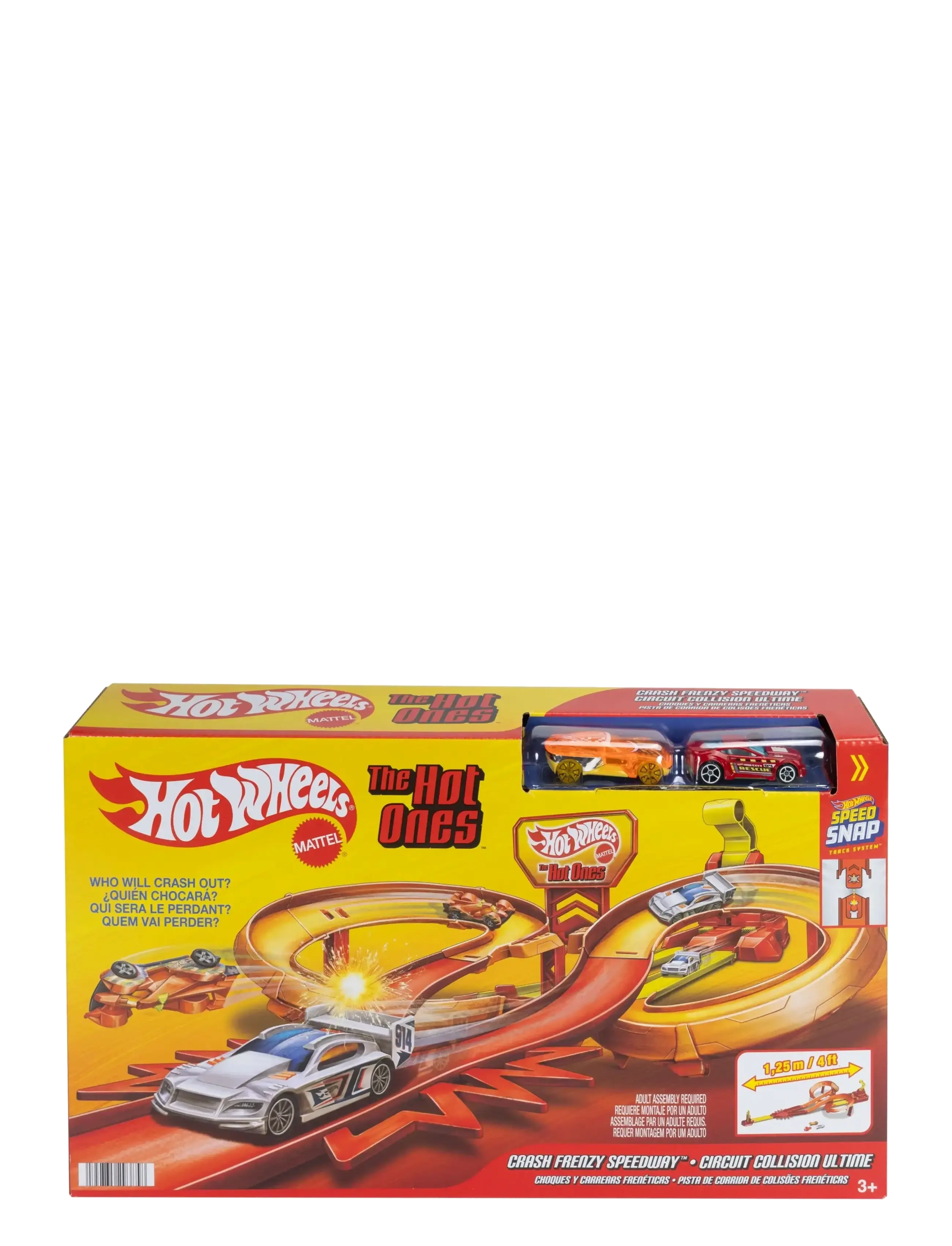 Hot Wheels - Action The Hot Ones Crash Speedway Frenzy Track Set with 2 1:64 Scale Die-Cast Toy Cars - multicolor - 2