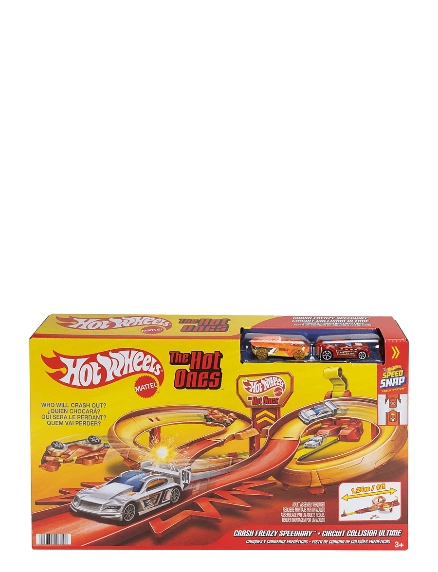 Hot Wheels - Action The Hot Ones Crash Speedway Frenzy Track Set with 2 1:64 Scale Die-Cast Toy Cars - multicolor - 2