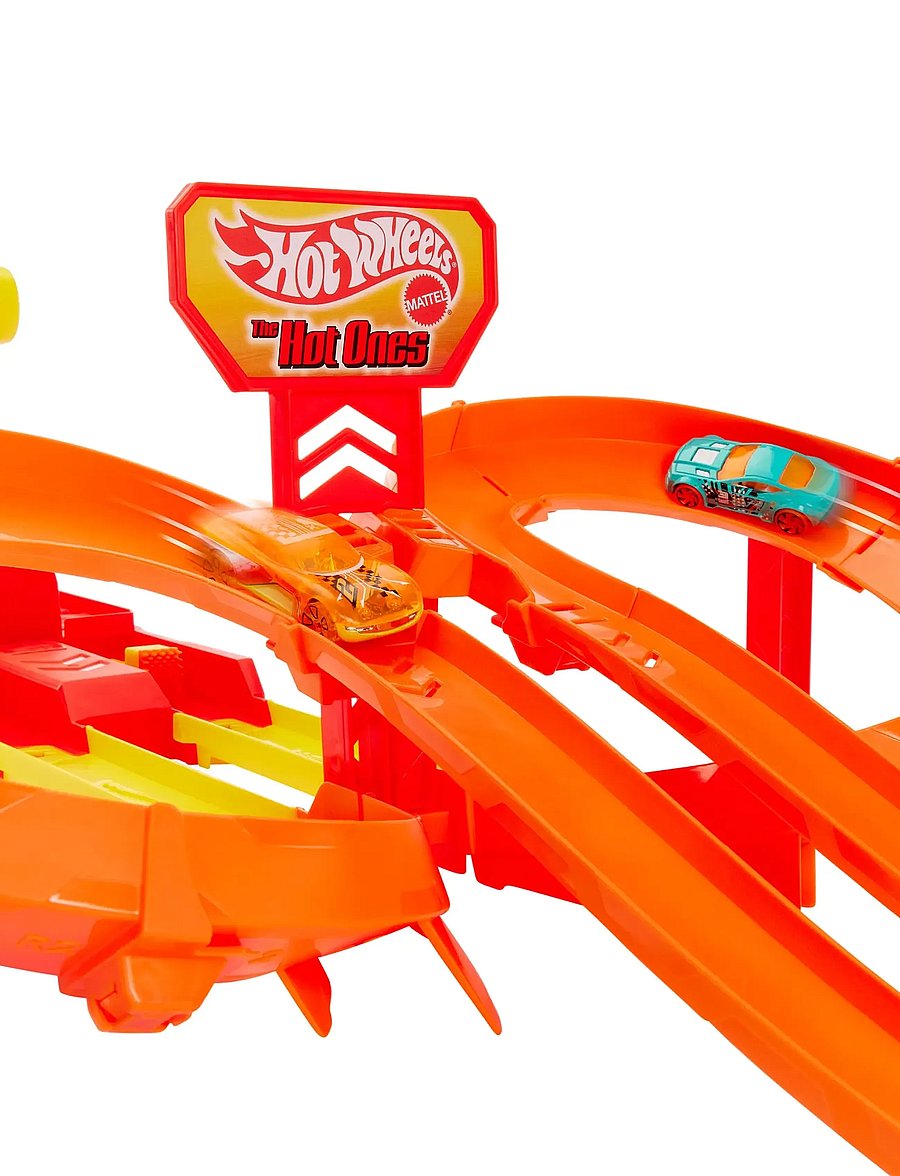 Hot Wheels - Action The Hot Ones Crash Speedway Frenzy Track Set with 2 1:64 Scale Die-Cast Toy Cars - multicolor - 5