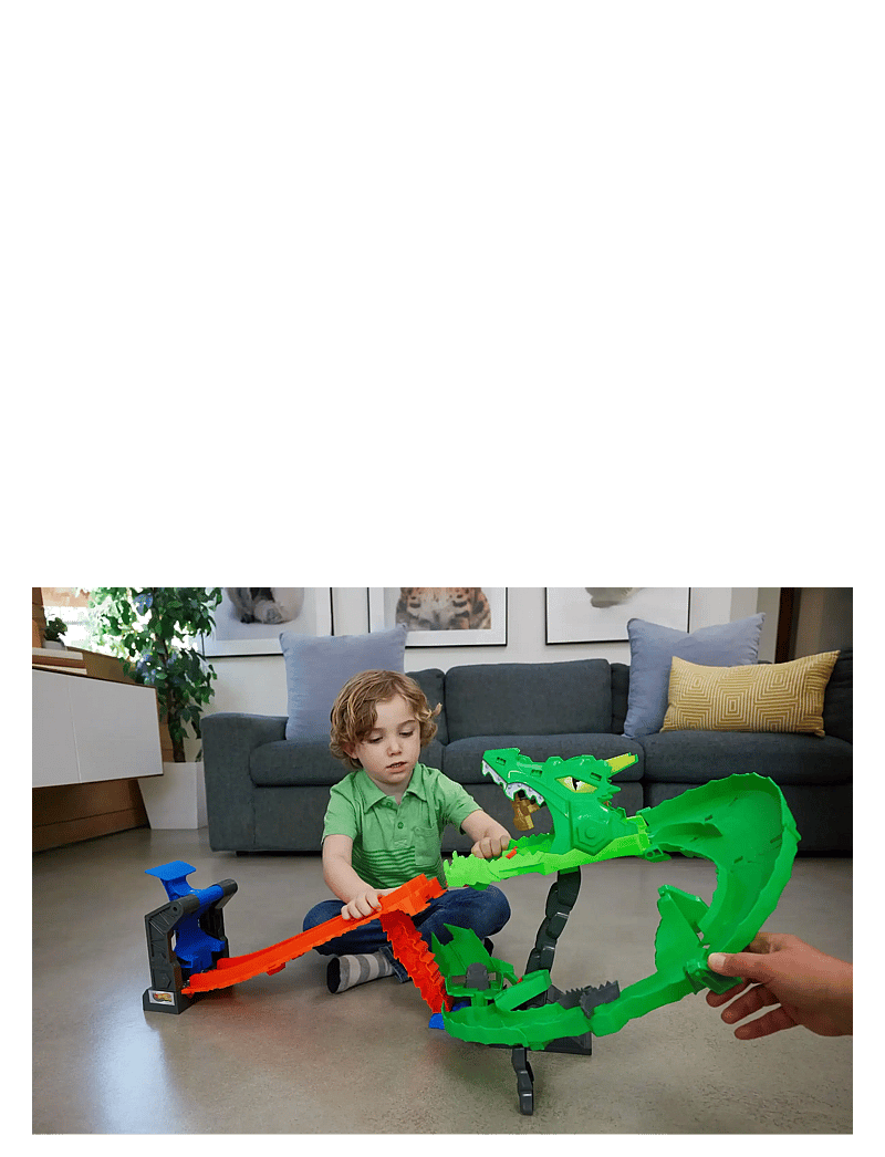 Hot Wheels - Monster Trucks Sharks vs. Dinos Dragon Destruction Playset & 2 Toy Trucks - rennbahnen - multi color - 1