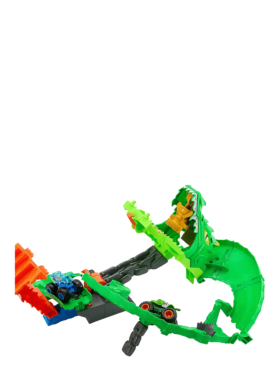 Hot Wheels - Monster Trucks Sharks vs. Dinos Dragon Destruction Playset & 2 Toy Trucks - rennbahnen - multi color - 4