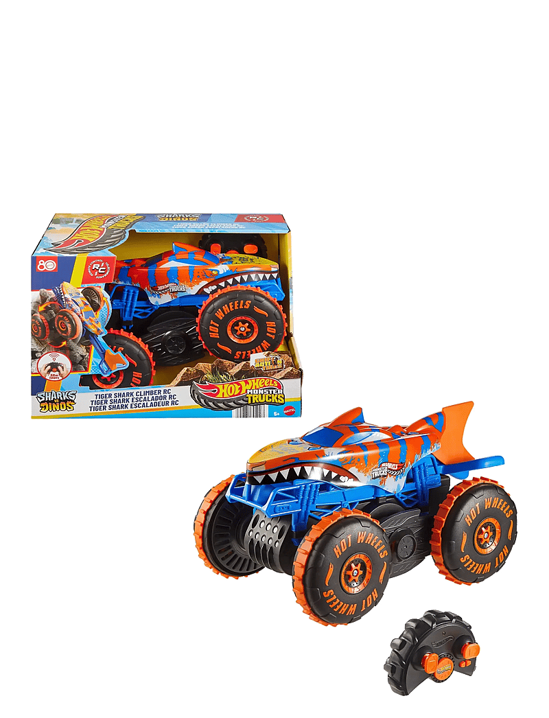 Hot Wheels - Monster Trucks Tiger Shark Climber RC Vehicle, Battery-Powered Remote-Control Toy Truck - spielzeugautos - multi color - 1