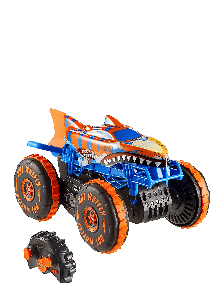 Hot Wheels - Monster Trucks Tiger Shark Climber RC Vehicle, Battery-Powered Remote-Control Toy Truck - leikfangabílar - multi color - 3