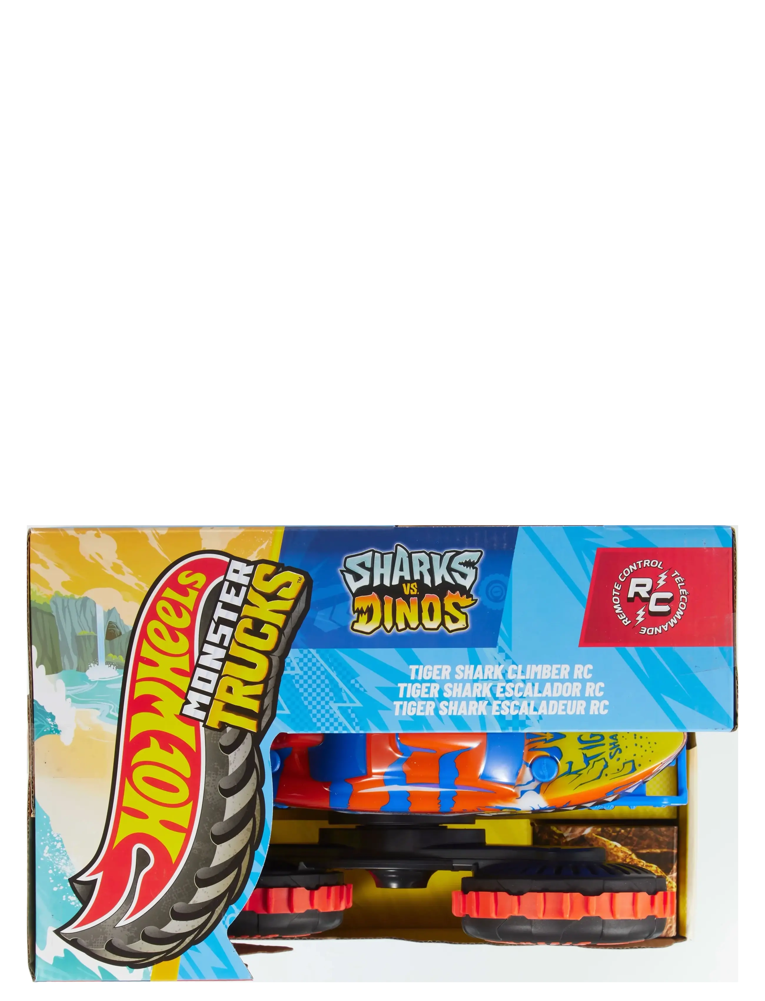 Hot Wheels - Monster Trucks Tiger Shark Climber RC Vehicle, Battery-Powered Remote-Control Toy Truck - legetøjsbiler - multi color - 5