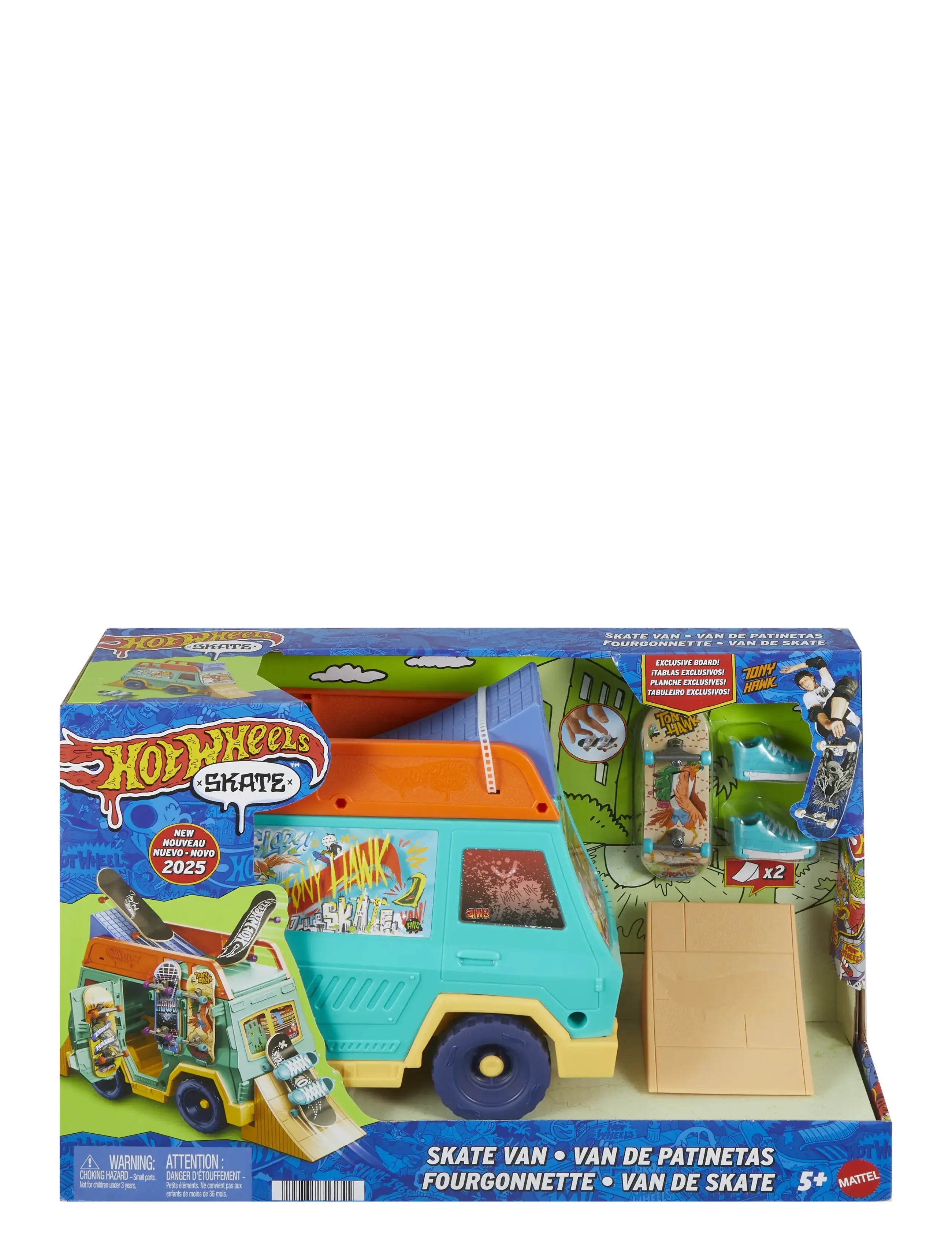 Hot Wheels Skate Tony Hawk Skate Van Playset With Exclusive Fingerboard & Removable Skate Sko, One Size, Multi/patterned, Toy Cars > Other Toy Cars, B