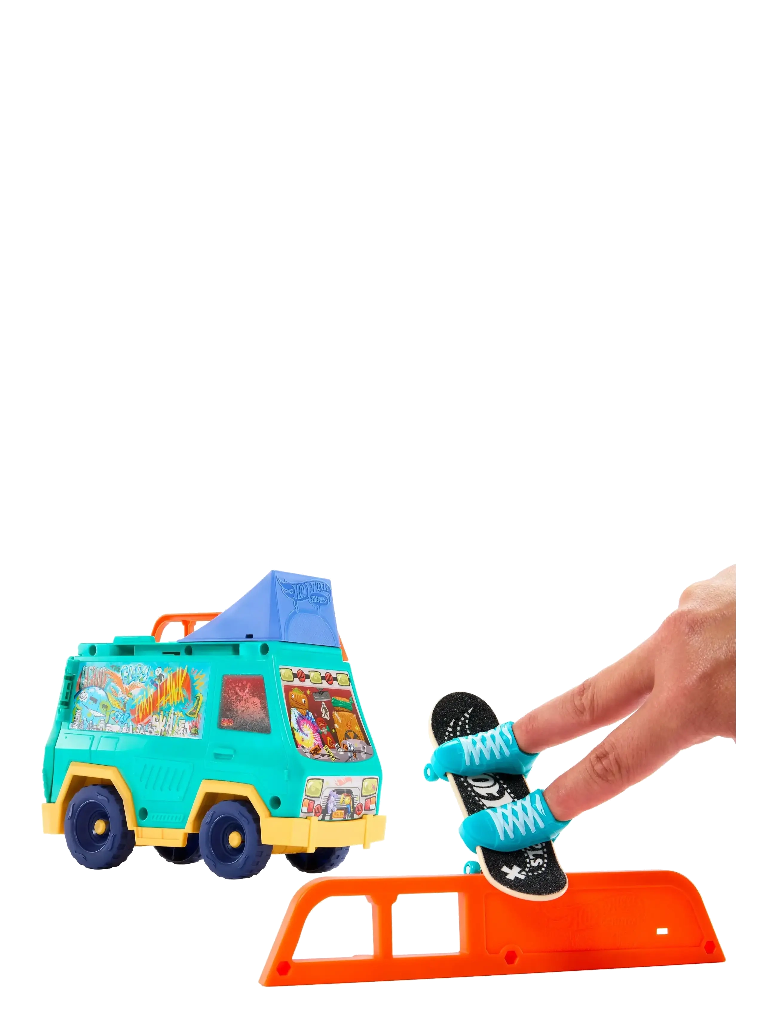 Hot Wheels - Skate Tony Hawk Skate Van Playset with Exclusive Fingerboard & Removable Skate Shoes - laveste priser - multi color - 1