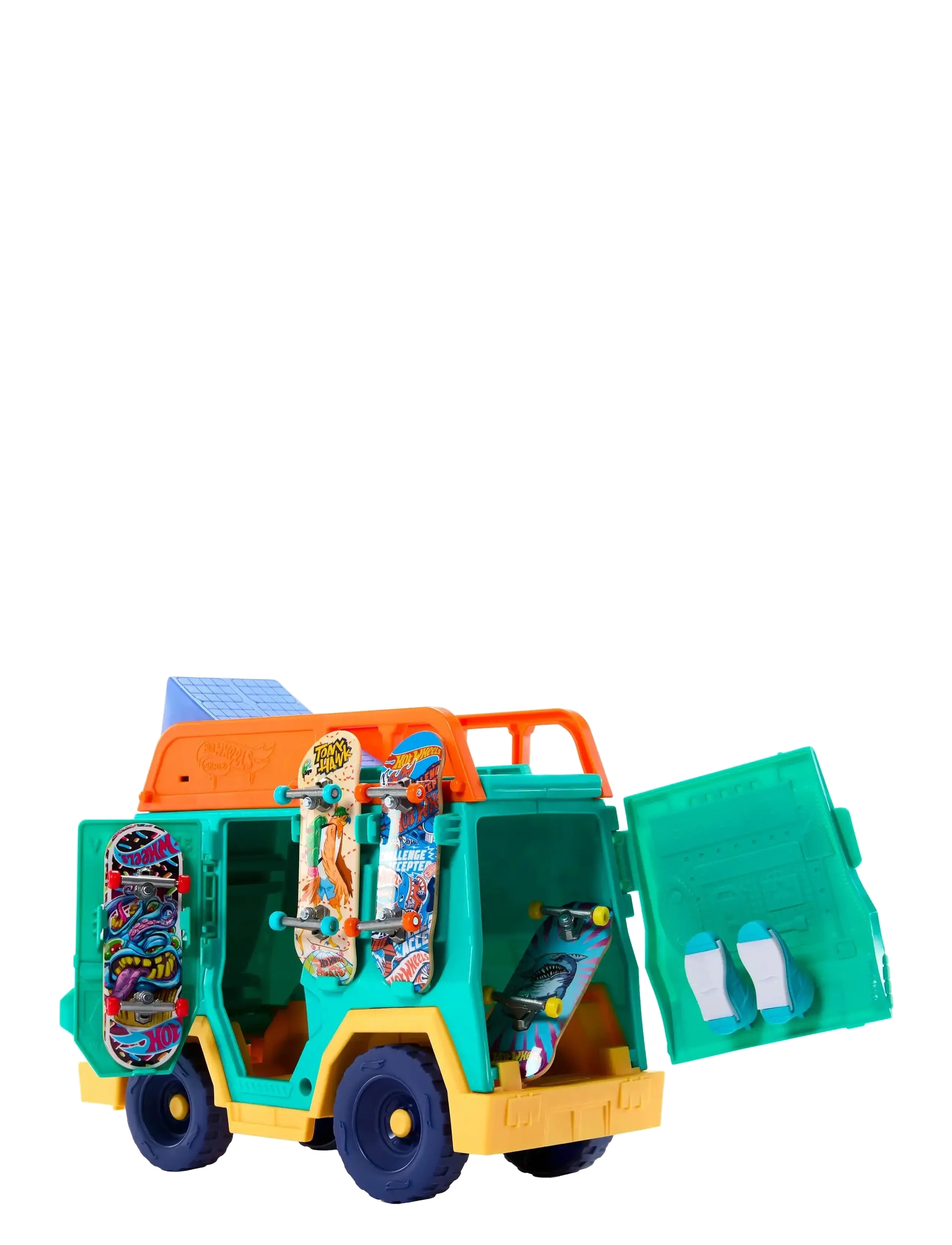 Hot Wheels - Skate Tony Hawk Skate Van Playset with Exclusive Fingerboard & Removable Skate Shoes - laveste priser - multi color - 4