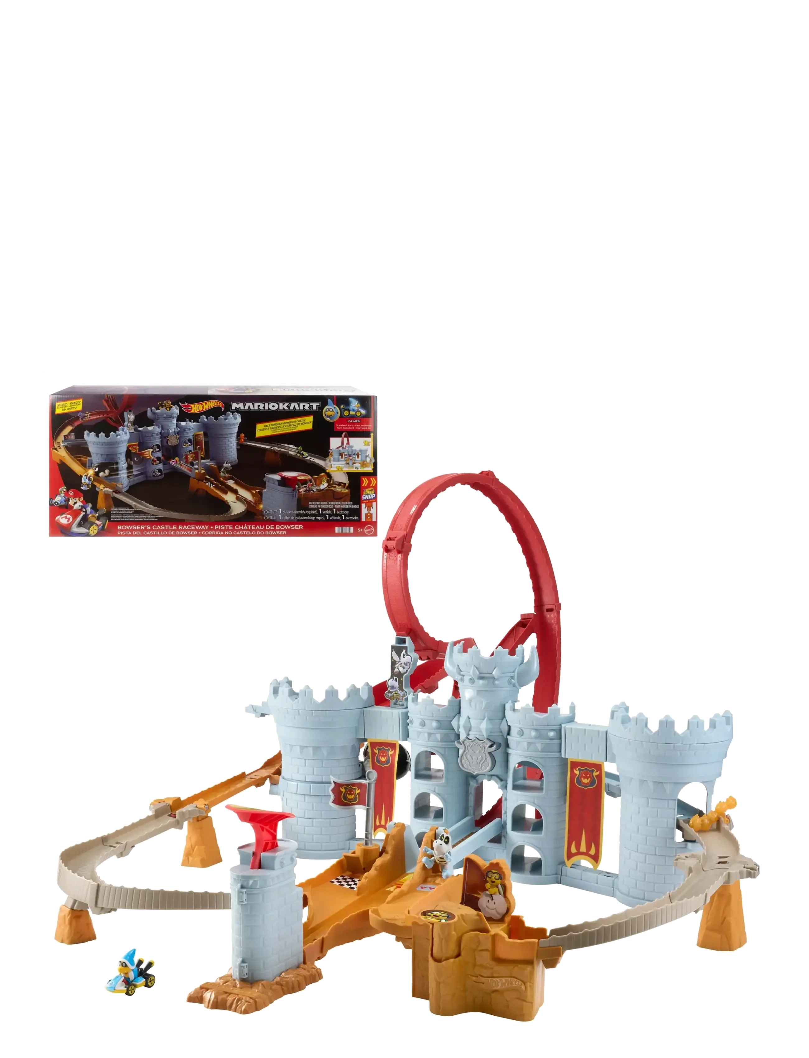 Hot Wheels Hw Mario Kart Bowser's Castle Raceway, One Size, Toy Cars & Vehicles, Grau - Race Tracks, Kinder