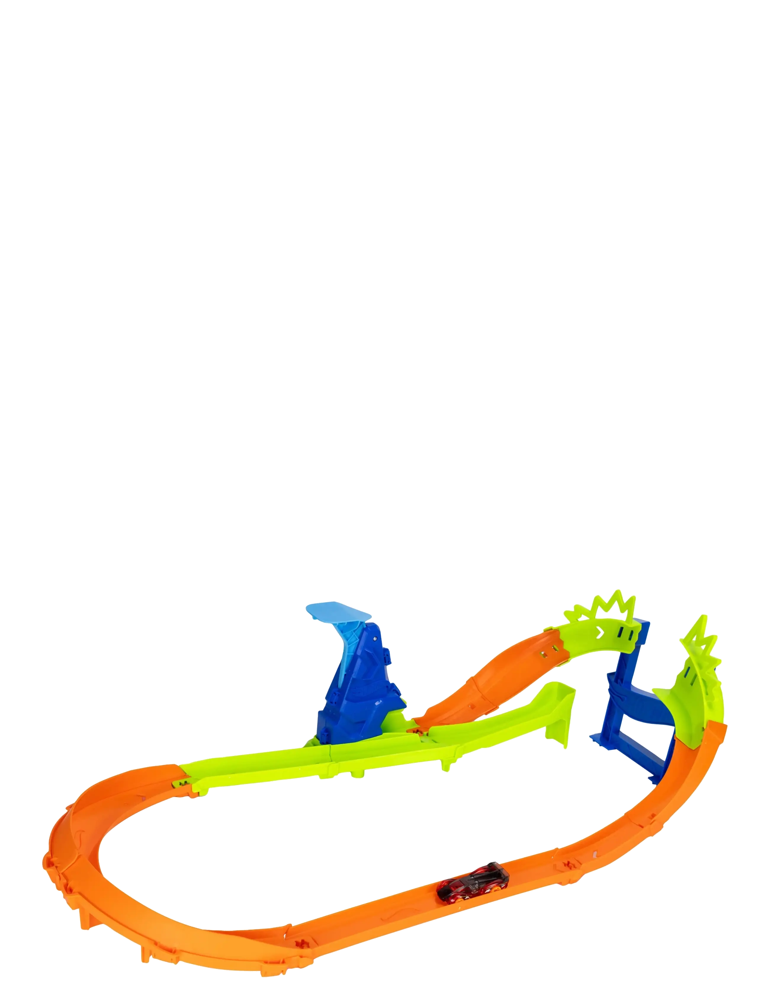 Hot Wheels - Stunt Tracks Jump Circuit Speedway with 1:64 Scale Die-Cast Toy Car, 180-Degree Curve - multicolor - 2