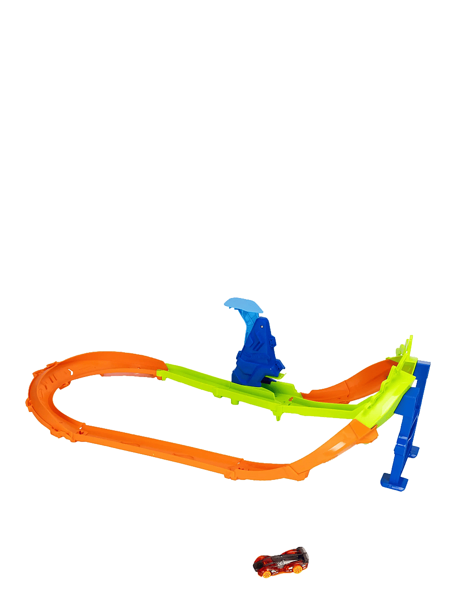 Hot Wheels - Stunt Tracks Jump Circuit Speedway with 1:64 Scale Die-Cast Toy Car, 180-Degree Curve - multicolor - 4